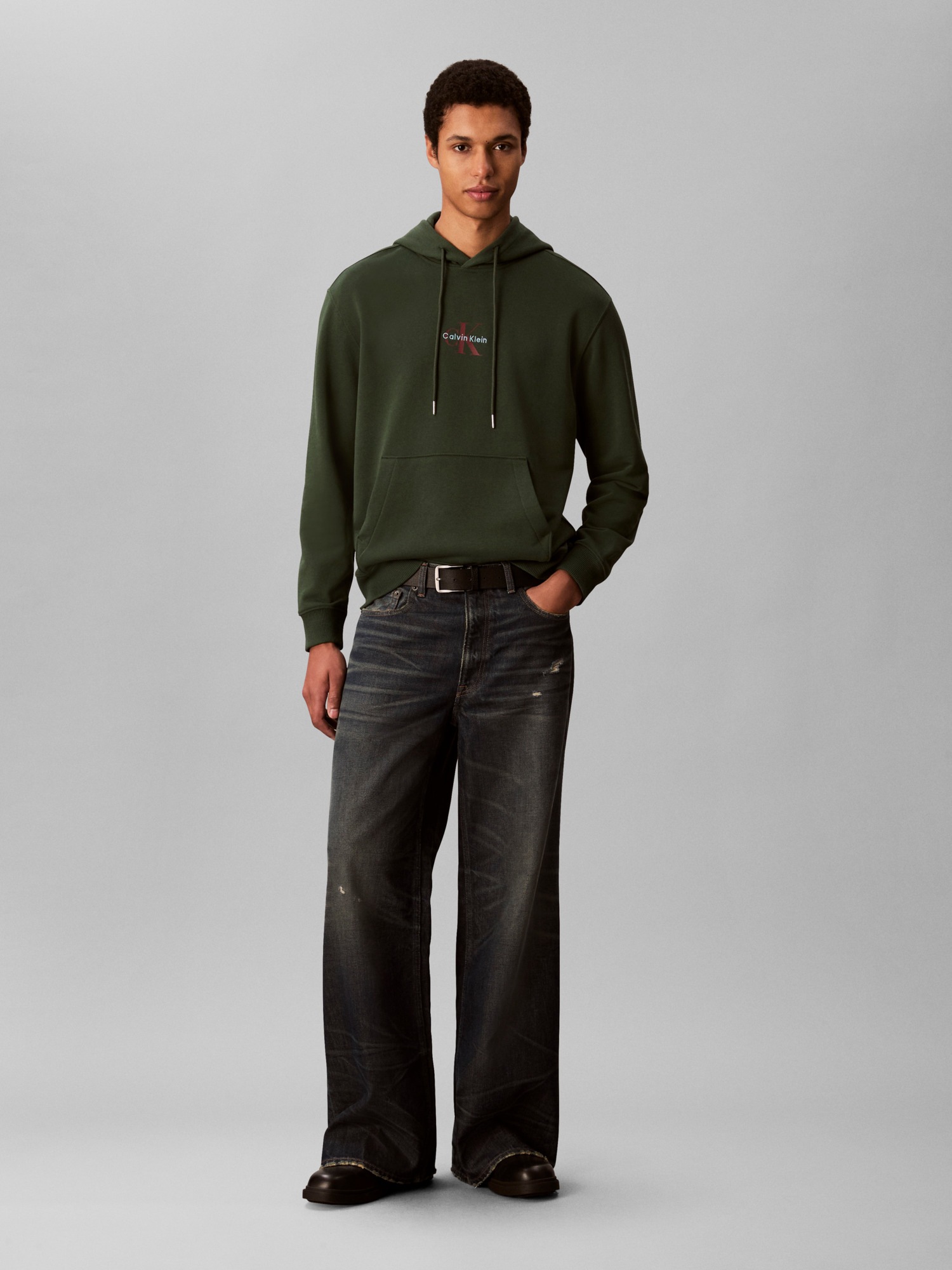 Calvin Klein Jeans Sweatshirt »LS EU 350TERRY MICRO MONOLOGO HO«, Kapuze, regular fit
