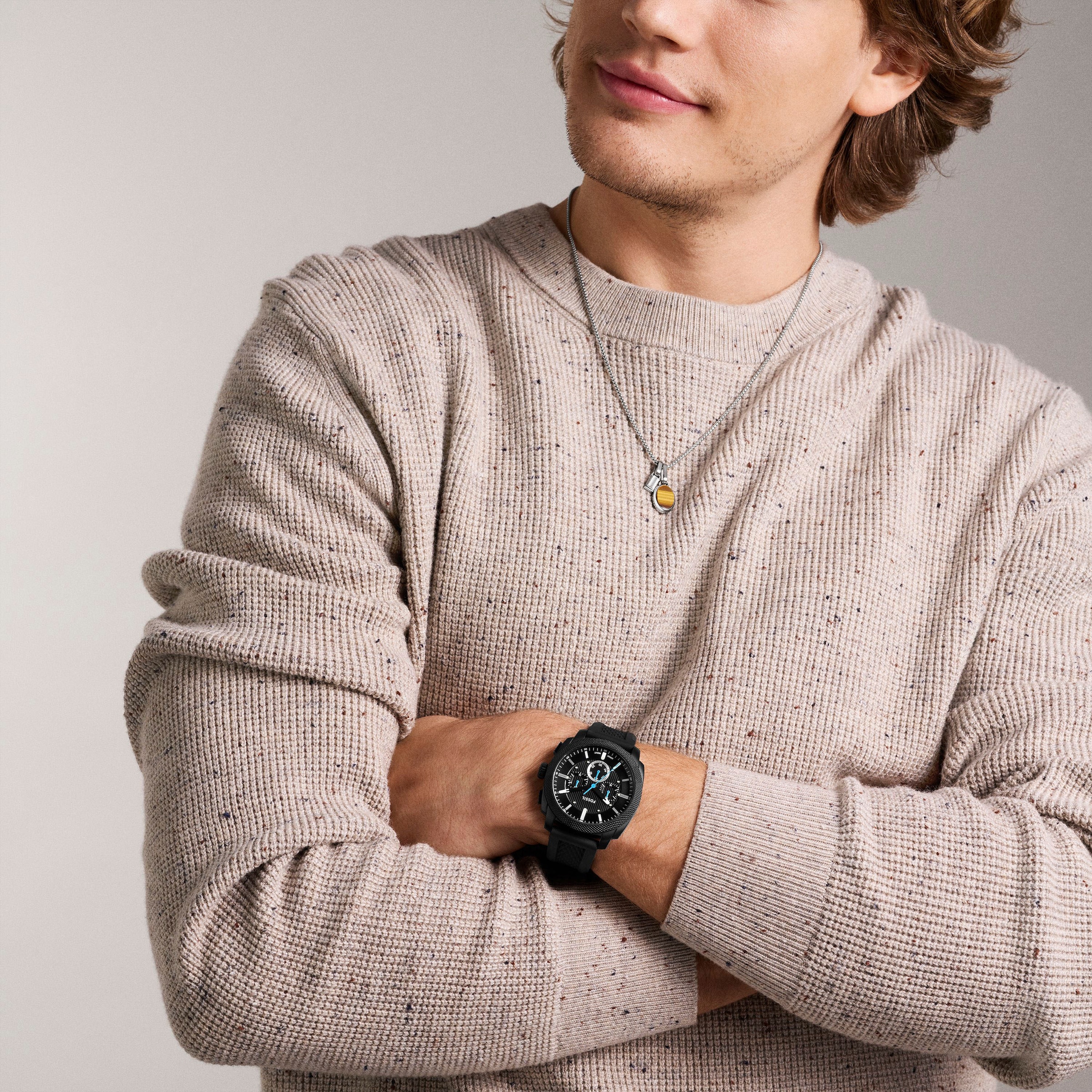 Fossil Chronograph »MACHINE (NEW GENERATION)«, Quarzuhr, Armbanduhr, Herrenuhr, Silikonarmband, analog