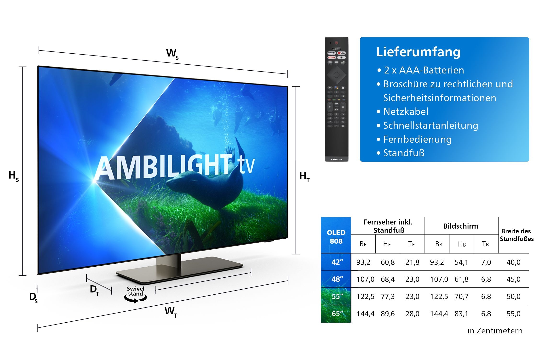 Philips LED-Fernseher 4K HD, 122 Smart-TV-Android »48OLED808/12«, cm/48 online bei TV OTTO Zoll, Ultra