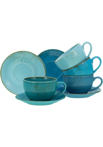 Cappuccinotasse »Kaffeetasse NATURE COLLECTION Aqua«, (Set, 8 tlg.)