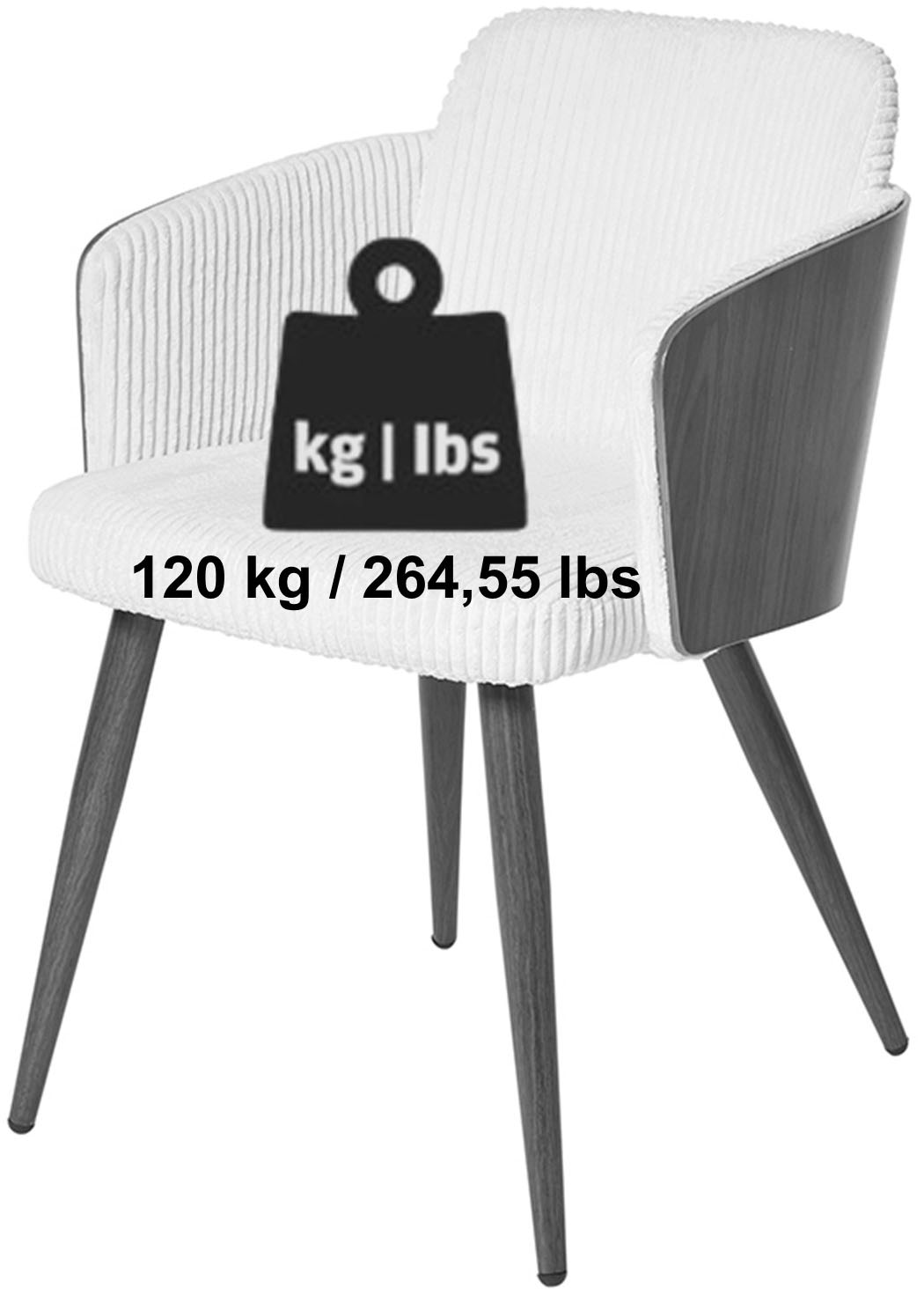 Jahnke Schalenstuhl »CHIC SIT DUO« (Set) 2 Stk.edles Design,Massivholz-Rückenteil,Armlehnen,Metallgestell in Holzlook