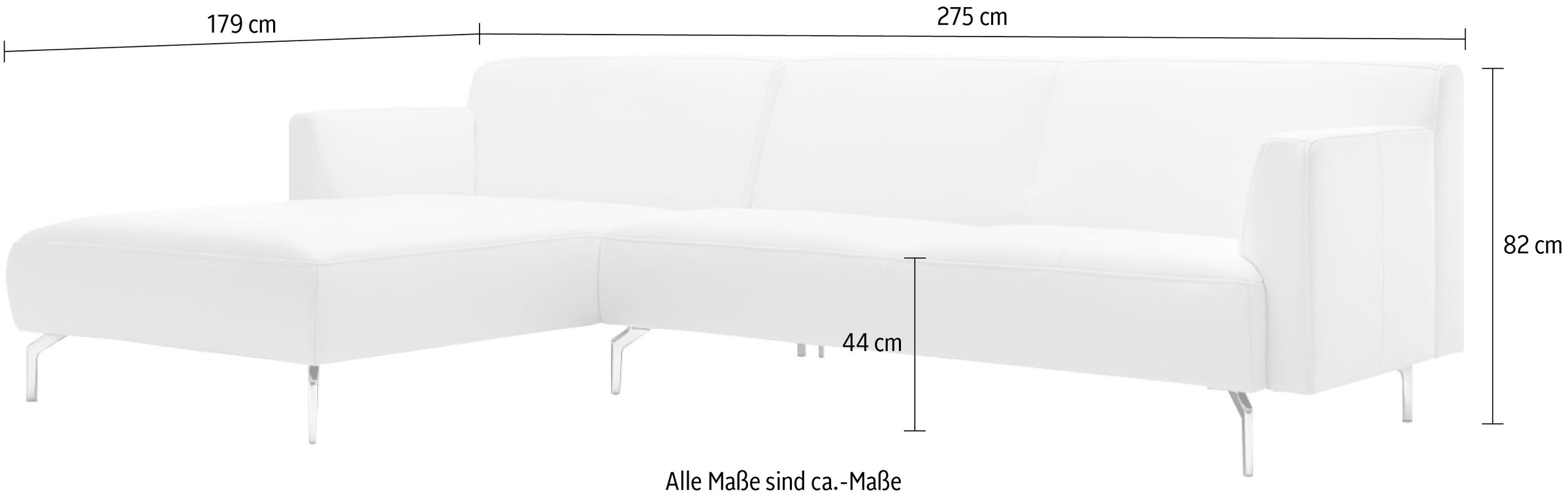 Creation BY ROLF BENZ Ecksofa »CR.446«, in minimalistischer, schwereloser Optik, Breite 275 cm