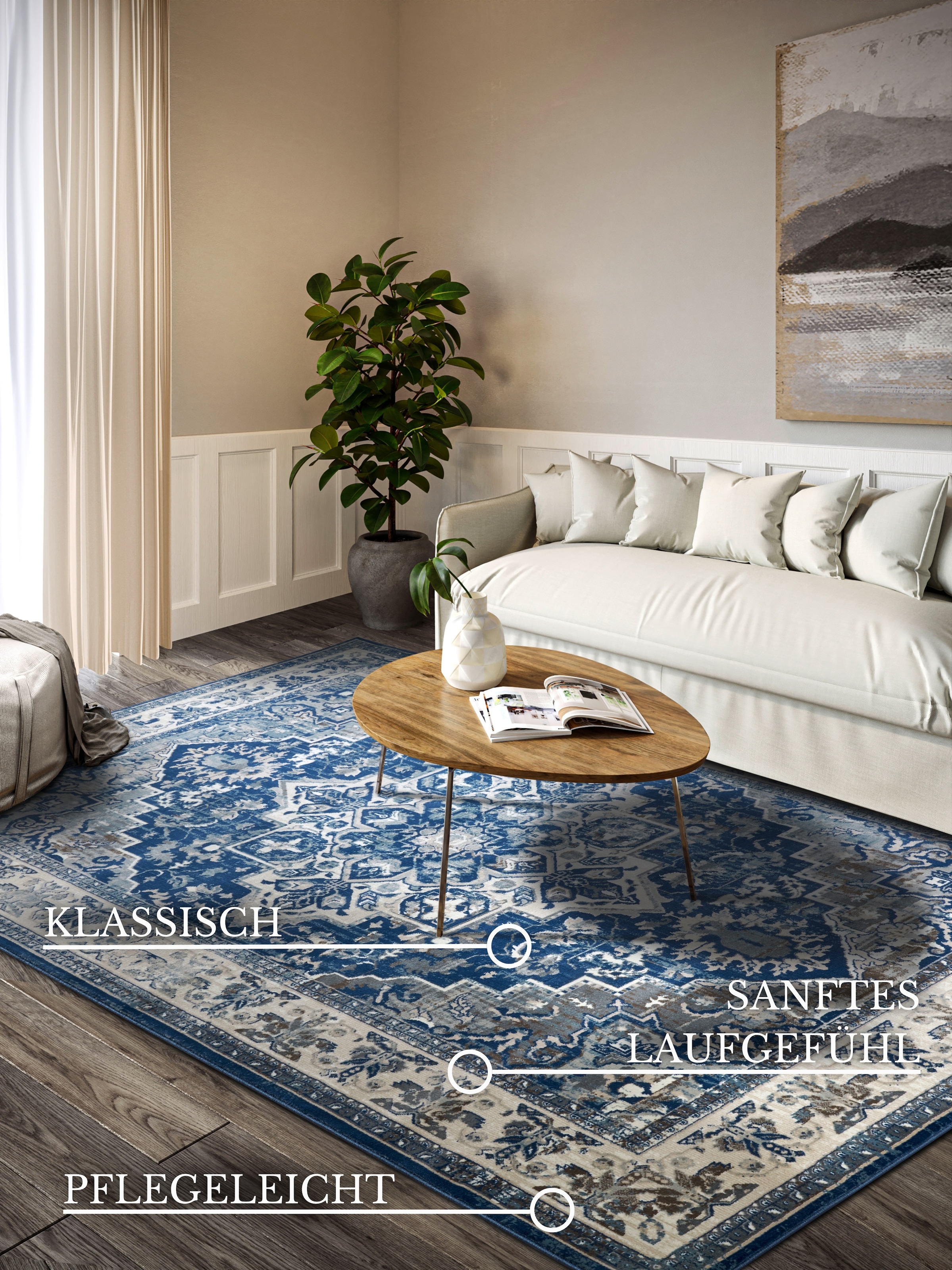 Villeroy & Boch Teppich »Jehanne«, rechteckig, 11 mm Höhe, Orientalisch, Wohnzimmer, Schlafzimmer, Klassisch, Kurzflor, Weich