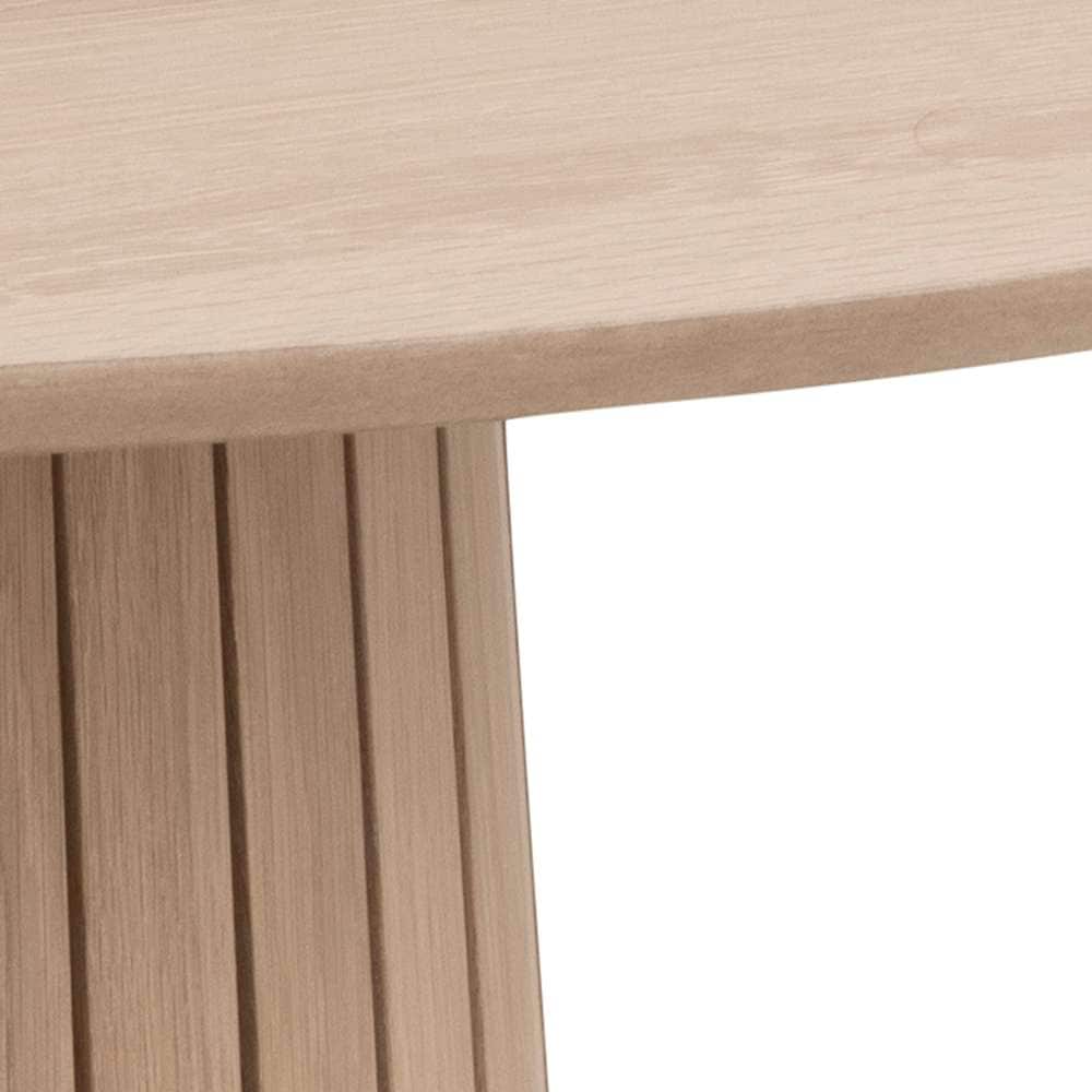ACTONA GROUP Esstisch »Christo Tisch, Wohnzimmertisch,«, rund, Eichenfurnier, Säulenfuß, Lamellenfront, Ø: 120 cm
