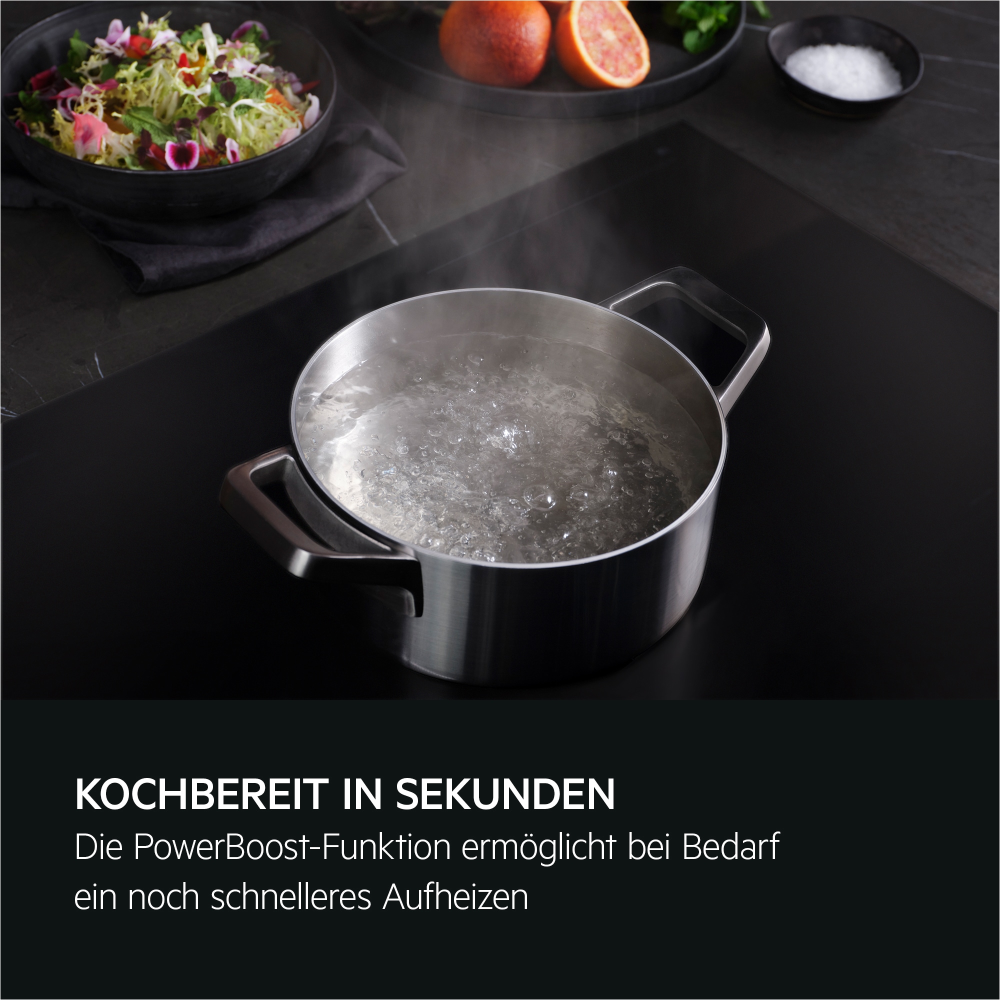 AEG Kochfeld mit Dunstabzug »TH84CB0BSZ« Bis zu 10x weniger sichtbare Kratzer – Made in Germany