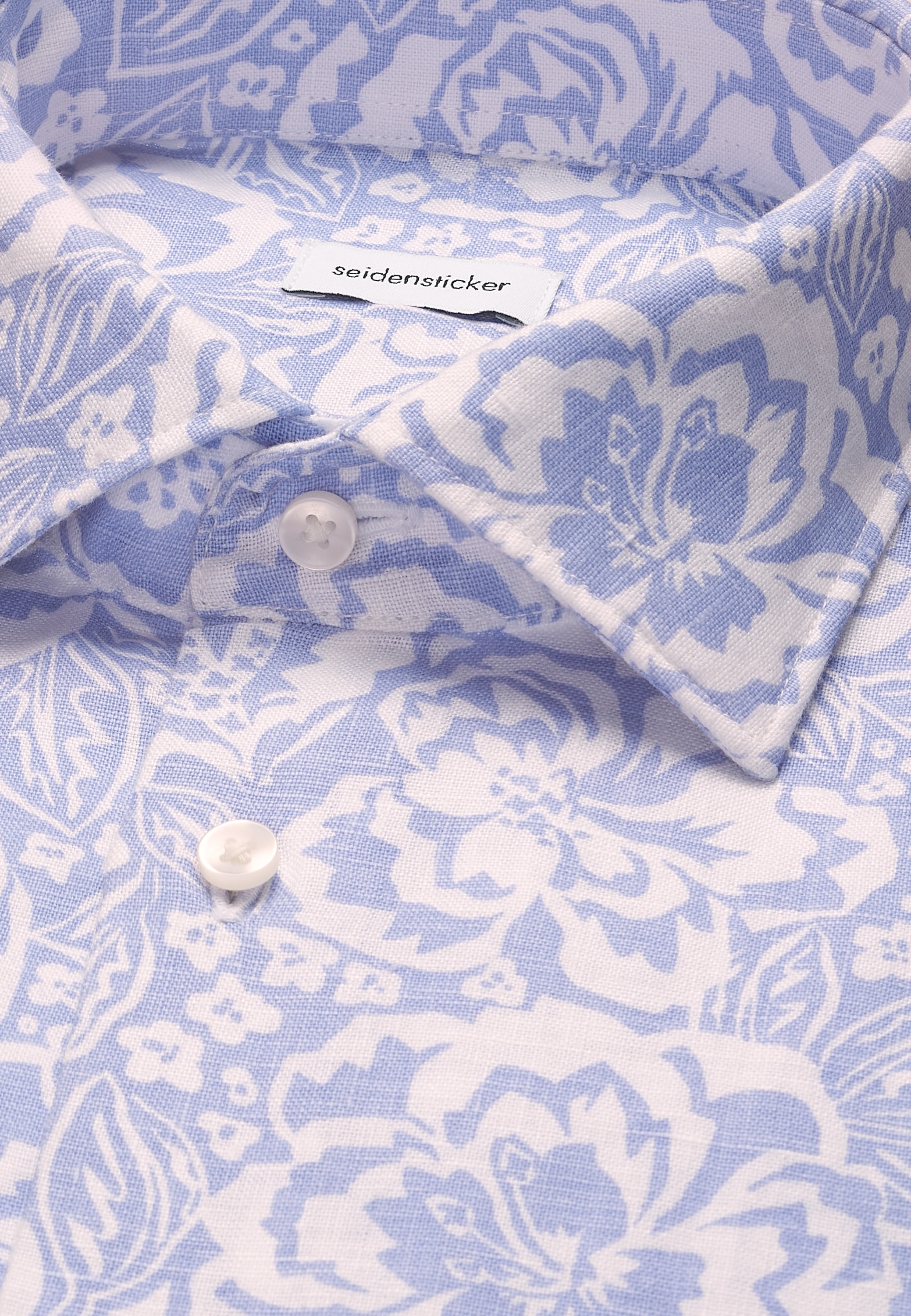 seidensticker Leinenhemd »Schwarze Rose« Slim 1/1 Kentkragen Druck