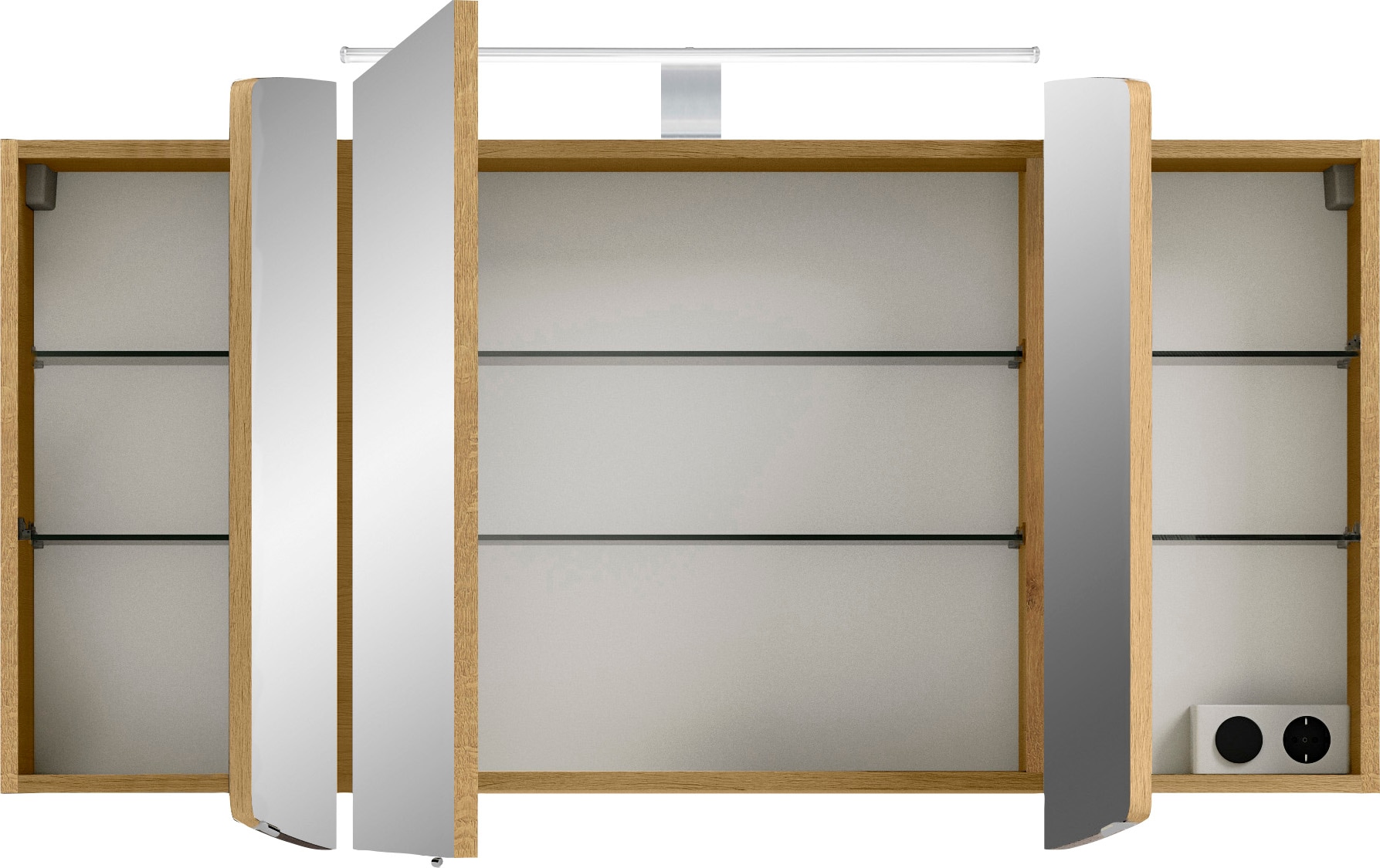 Saphir Badmöbel-Set »Cassca Sprint 3-teilig Mineralmarmor-Waschtisch mit LED-Spiegelschrank« 4 Stk. tlg.