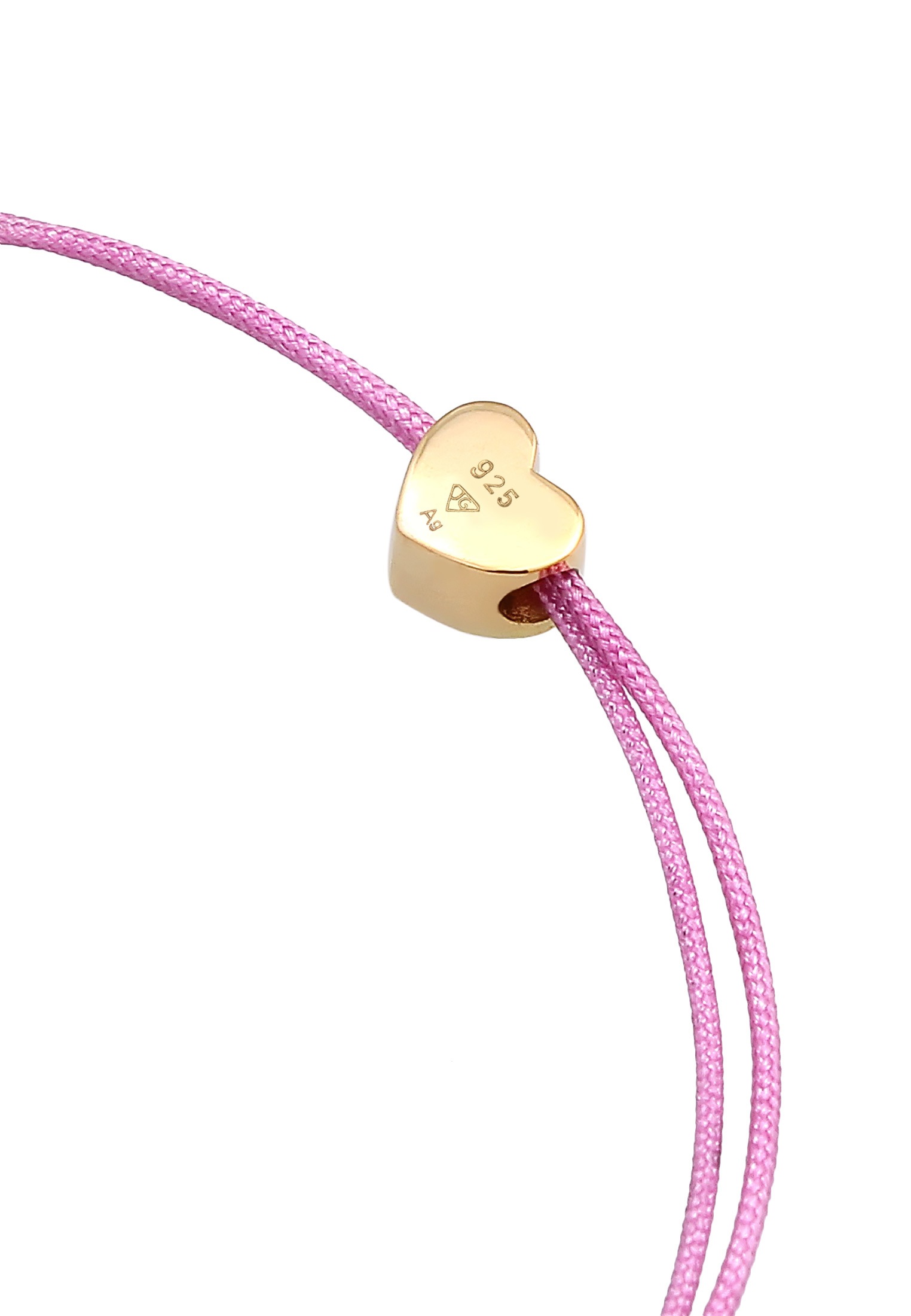 Elli Armkette »Armband Herz Liebe Textilband Trend 925 Silber«