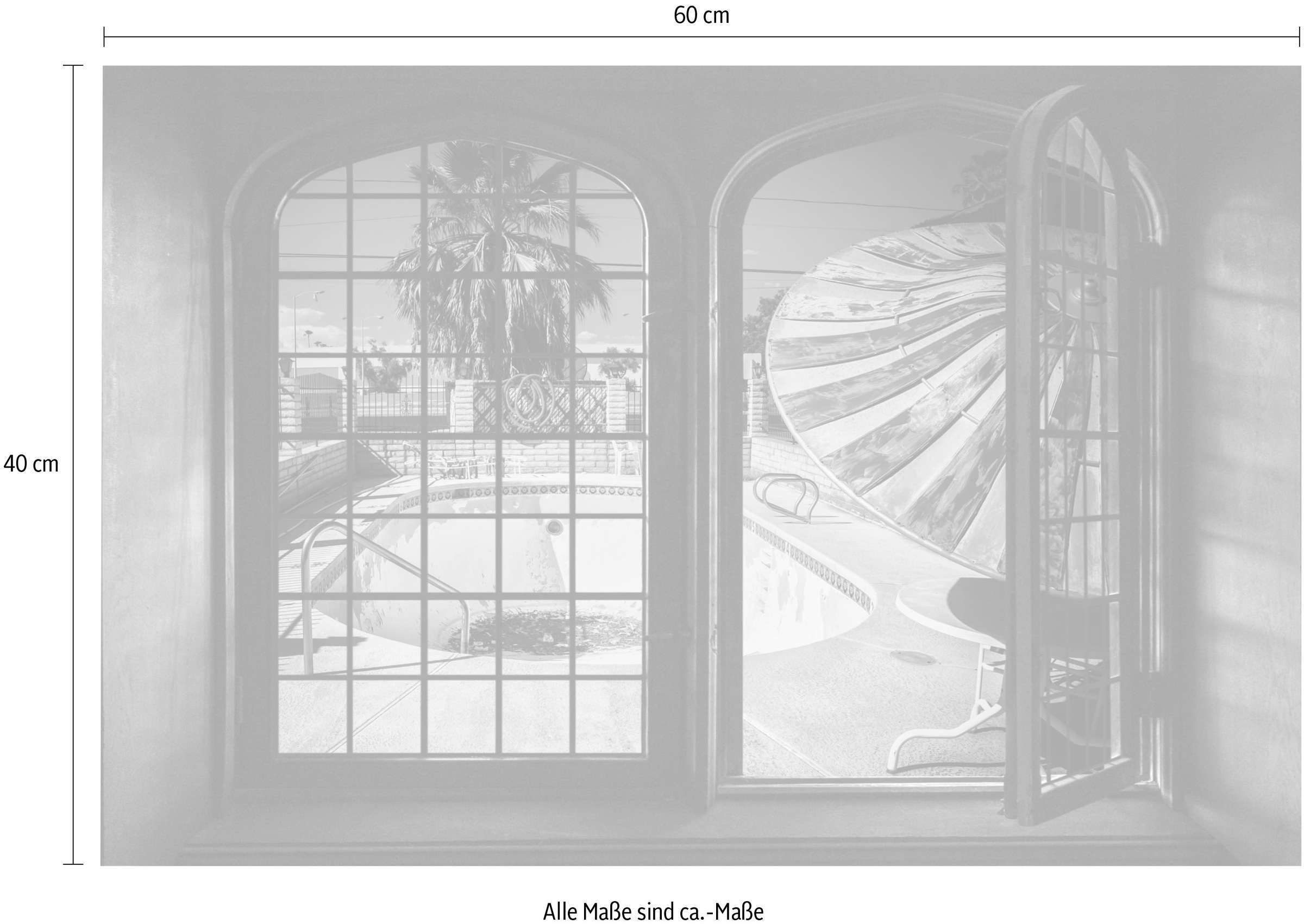 queence Wandsticker »LA« Wandsticker, Wandbild, selbstklebend, 3D, Fenster