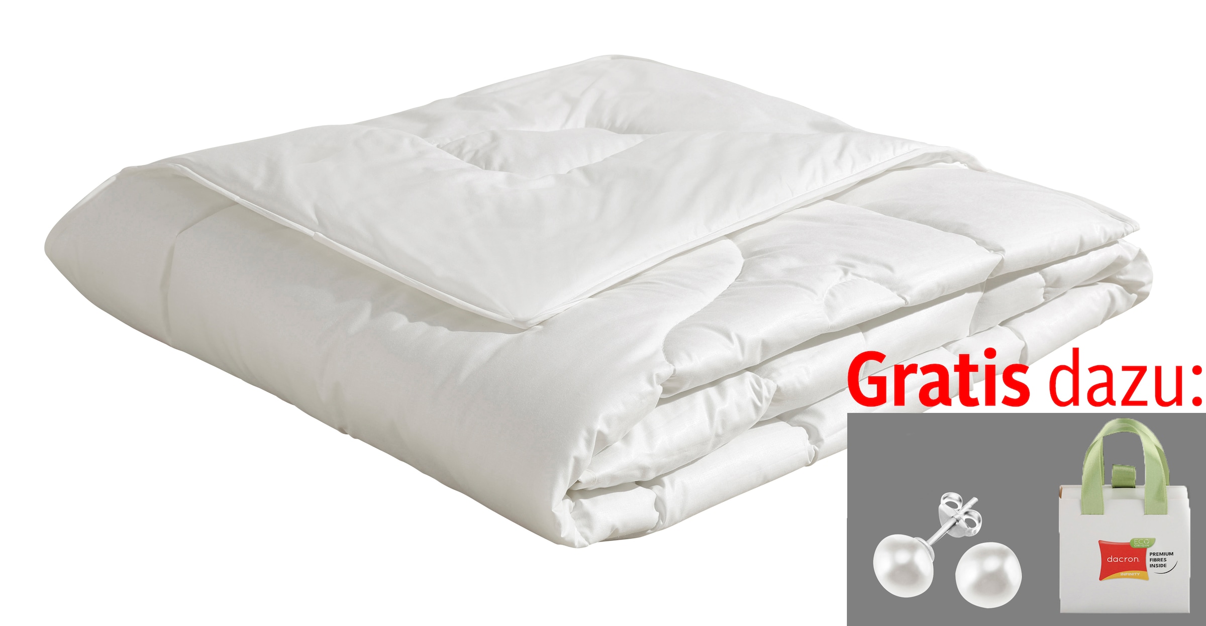 Beco Kunstfaserbettdecke »Aerelle™ Blue "Gold" NEUHEIT Bettdecke mit Gratis-Perlenohrsteckern« leicht Füllung recycelte Polyesterfaser 1 Stk. tlg. Jetzt zugreifen: Gratis-Aktion nur bis 31.12.2025!