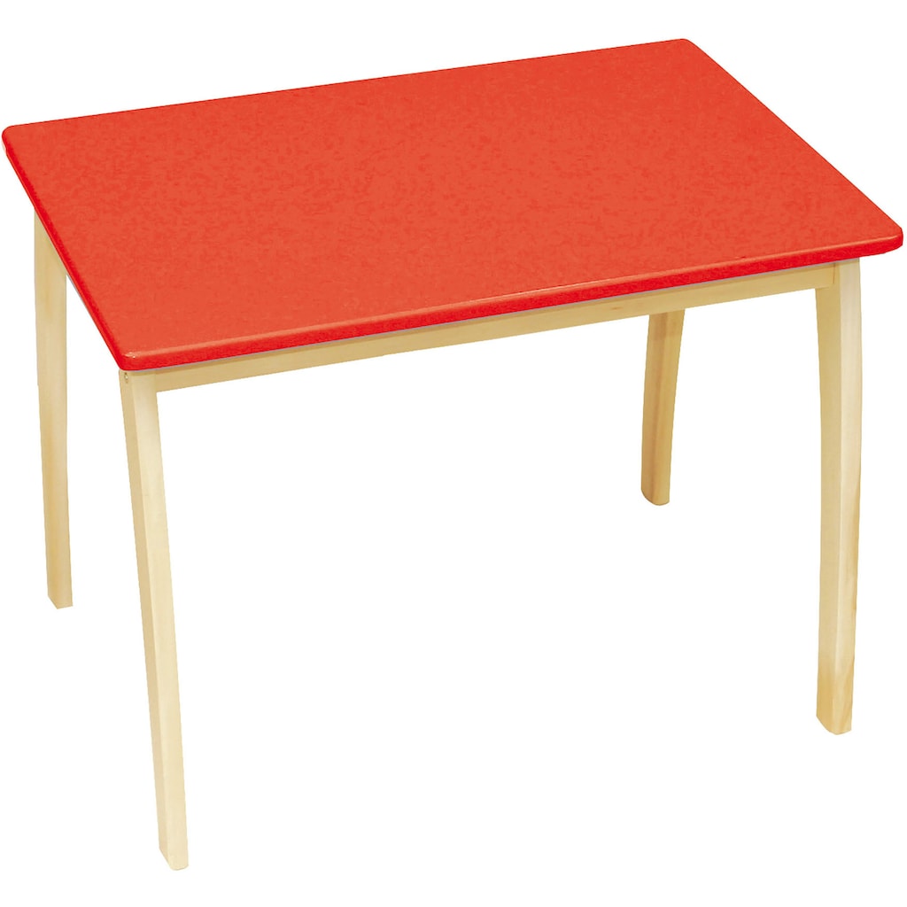 roba® Kindertisch »mit farbig lackierter Tischplatte, rot«