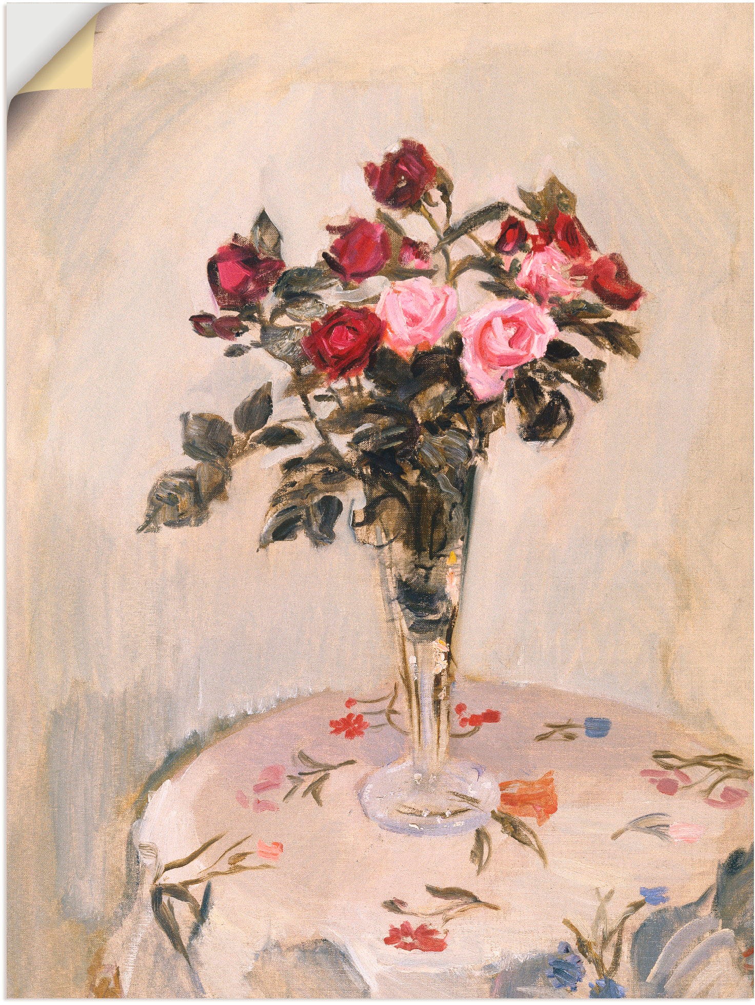 Artland Wandbild »Stillleben mit Rosen. 1904«, Blumen, (1 St.), in vielen Größen & Produktarten -Leinwandbild, Poster, Wandaufkleber / Wandtattoo auch für Badezimmer geeignet