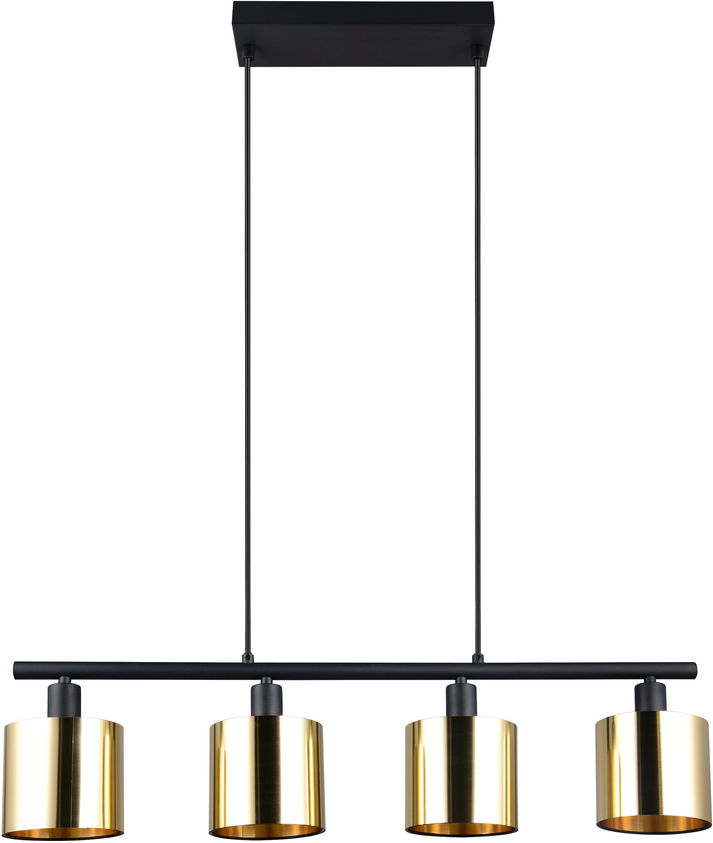 REALITY Leuchten Pendelleuchte »JASON, Hängelampe Esszimmerlampe,  4-flammig, exkl. 4xE14 max 10W« E14 1 Stk. warmweiß - kaltweiß höhenverstellbar max 150cm, mit semi-transparenten Kunststoff-Schirmen