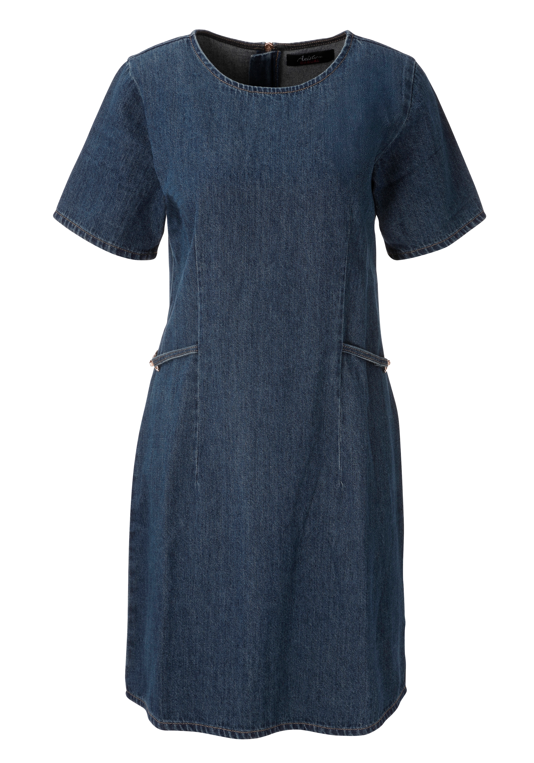 Aniston CASUAL Jeanskleid mit goldfarbenen Schmuck-Elementen an den Seiten - NEUE KOLLEKTION