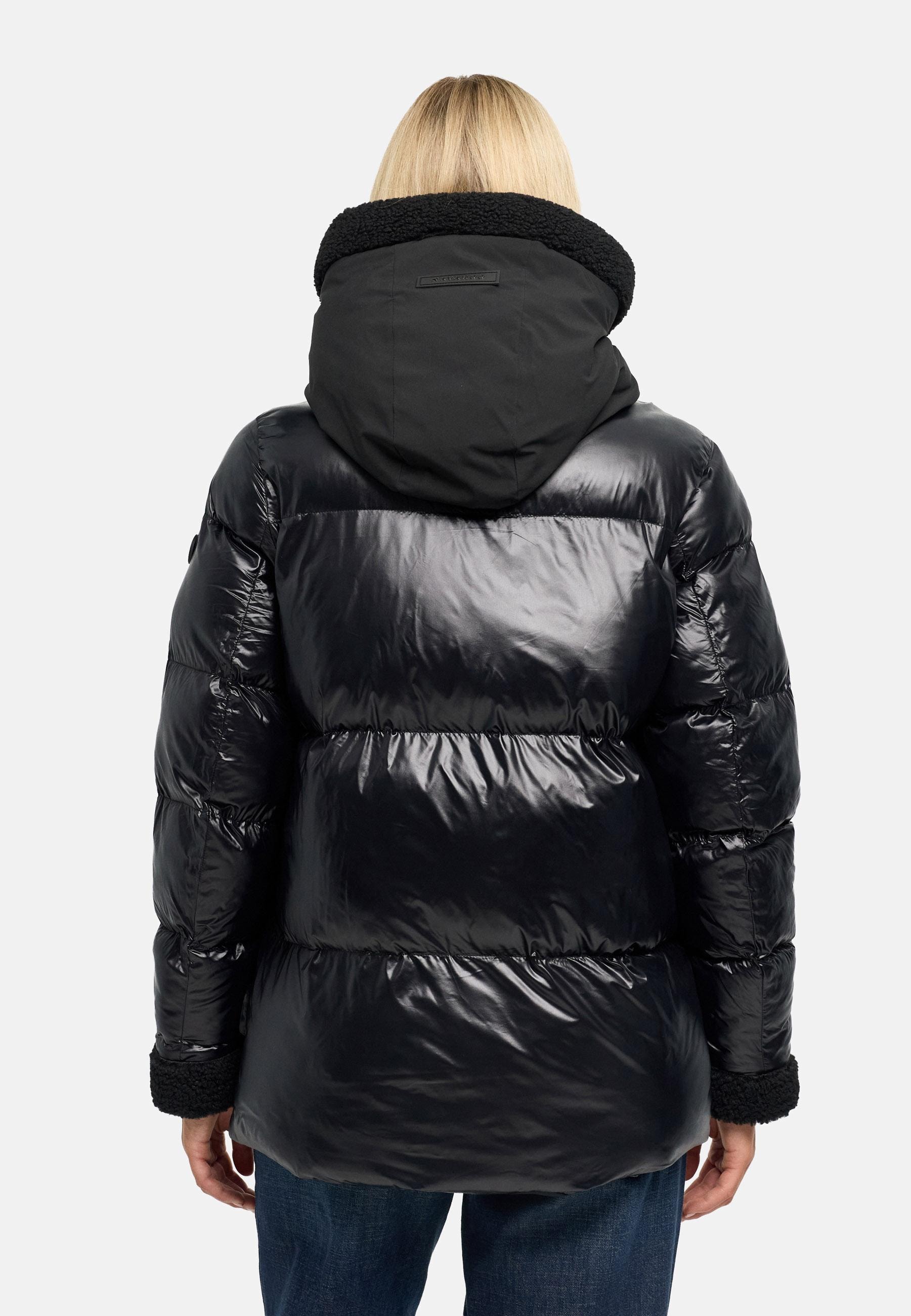 Navahoo Winterjacke »Winterjacke Herzschmelz 14« mit Kapuze Warme Damen Jacke mit Teddy-Kunstfell Details