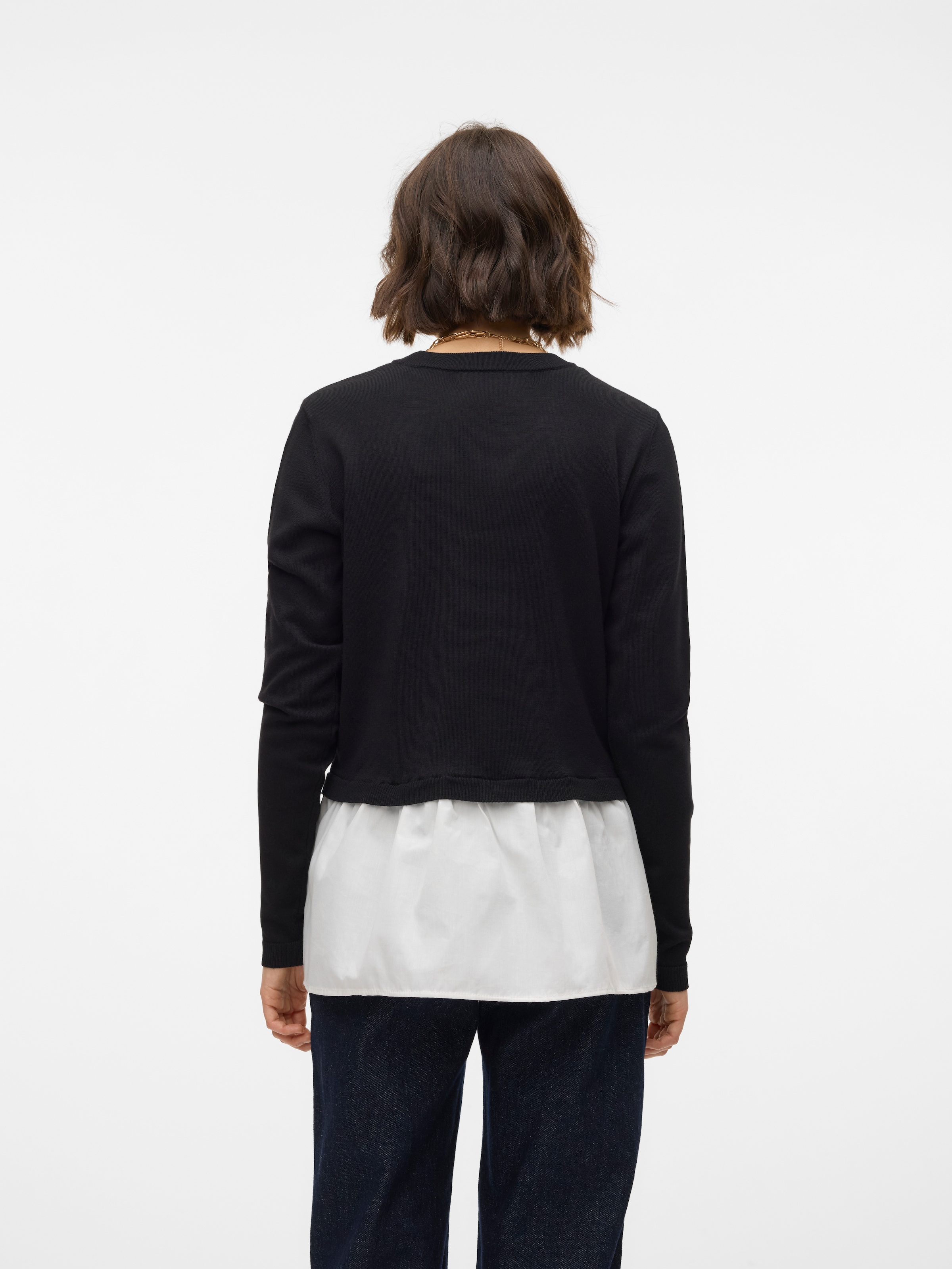 Vero Moda Rundhalspullover »VMJOSE LS O-NECK WVN MIX PULLOVER GA BOO«