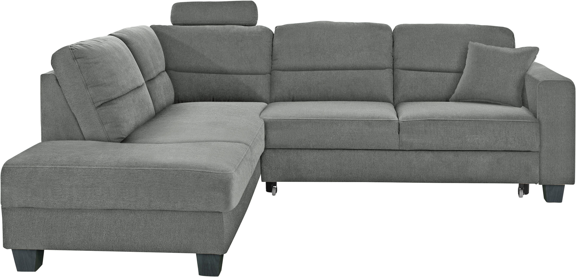 TRENDMANUFAKTUR Ecksofa »Chamber, zeitlos & elegant, bequem, L-Form« inklusive einer Kopfstütze, wahlweise Schlaffunktion, B/T 203/245cm