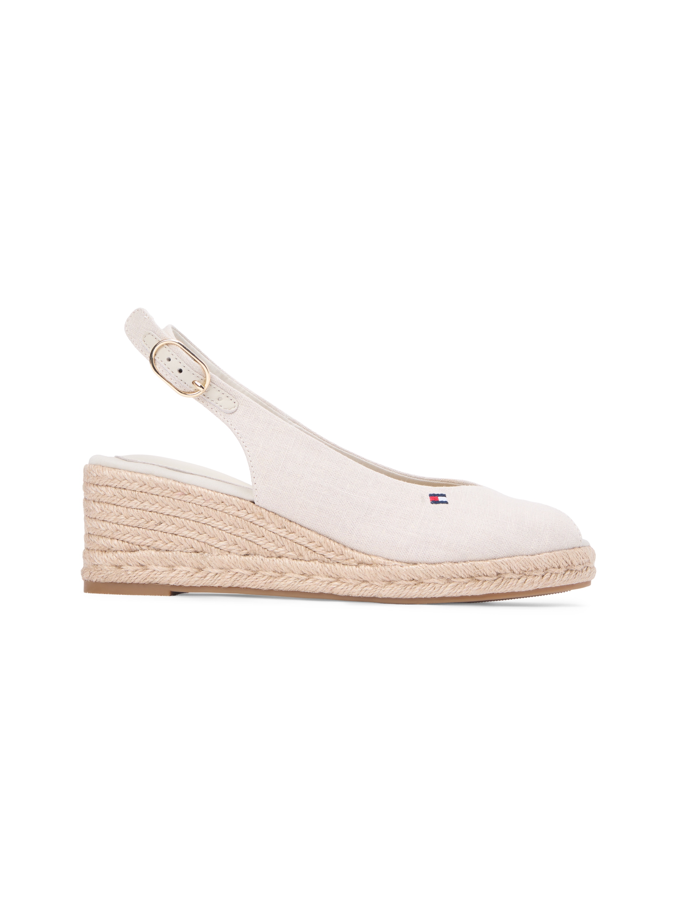 Tommy Hilfiger Keilsandalette »MID WEDGE ESPAD SLINGBACK«  Sommerschuh, Riemchensandale mit Flaggen-Stickerei