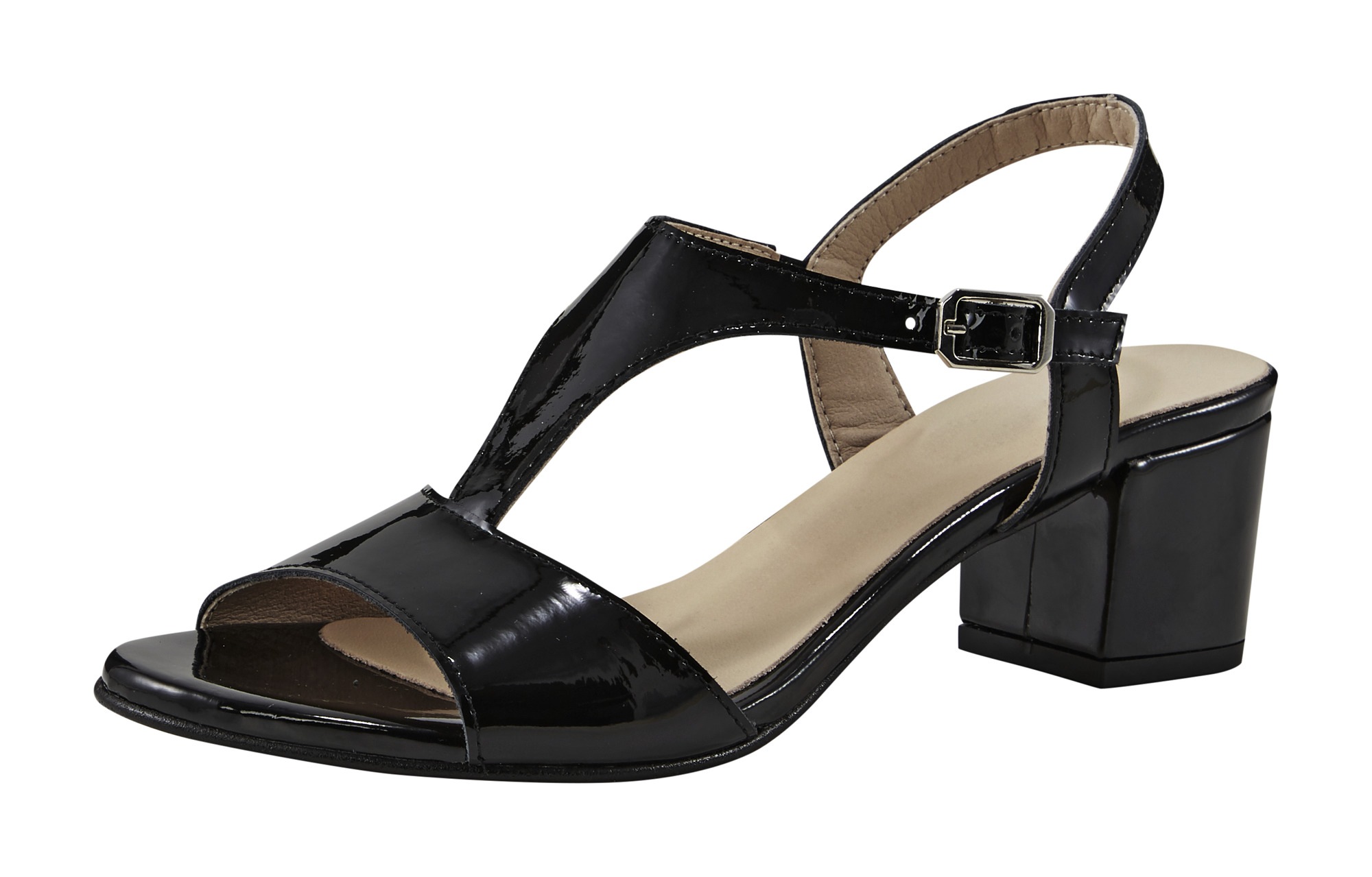 Sandalette in Lack-Optik