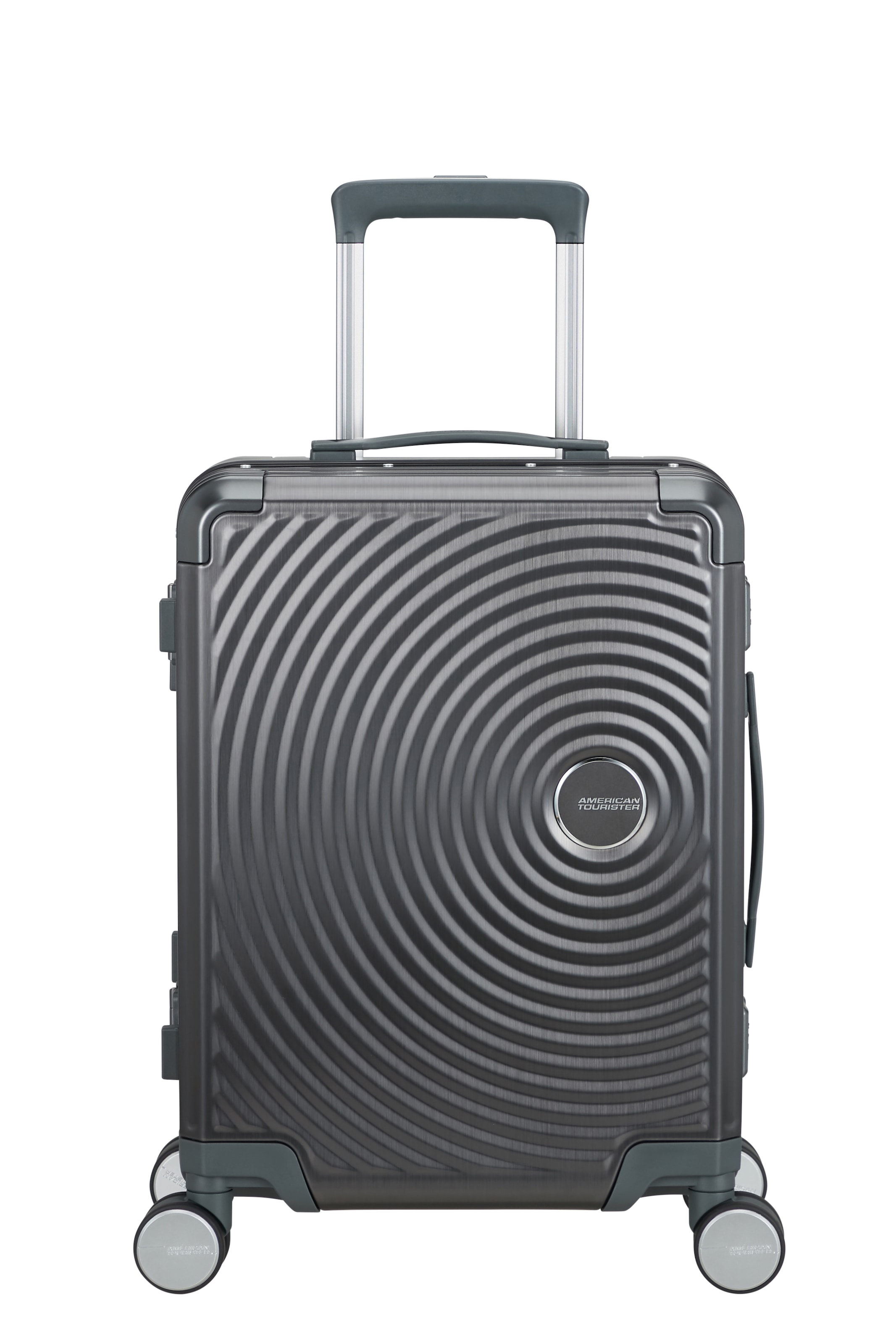 American Tourister® Hartschalen-Trolley »SOUNDBOX ALU, verschiedene Größen und Farben« 39 l 4 Rollen Hartschalen-Koffer zwei TSA-Schlösser Aluminium-Koffer