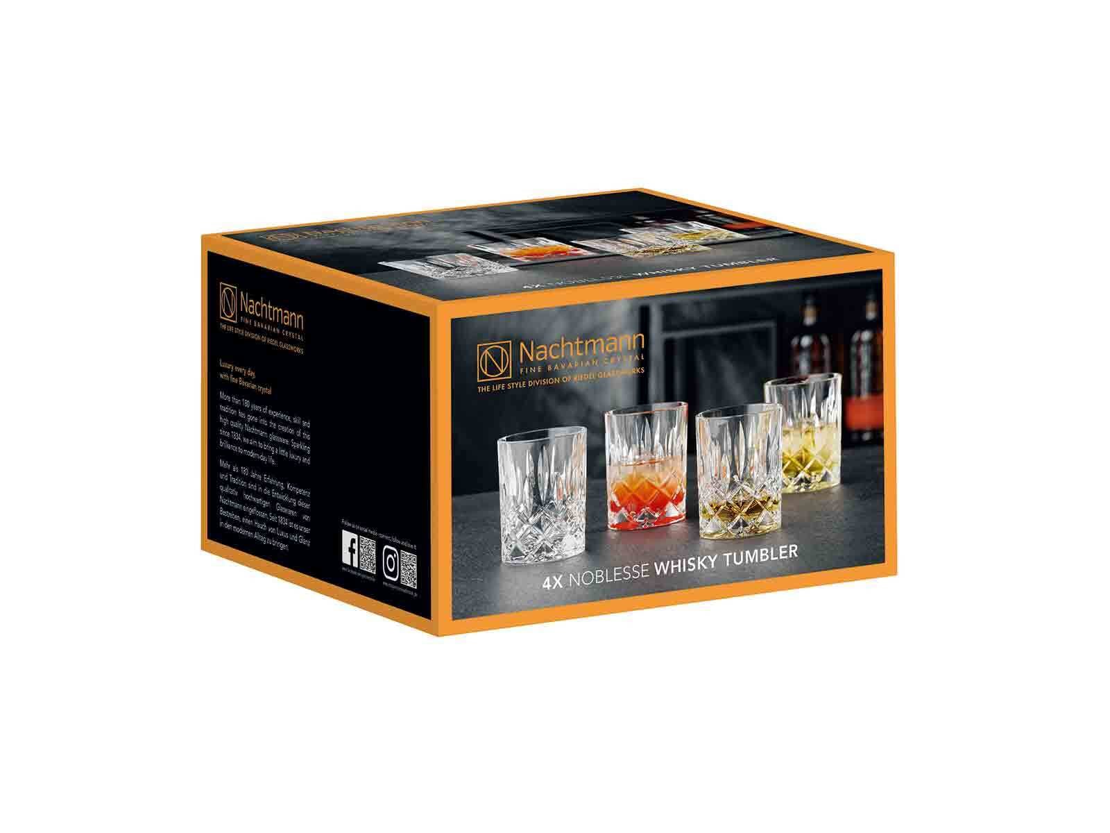 Nachtmann Whiskyglas »Whiskygläser Noblesse 295 ml 4er Set transparent« Erhöhte Bruchfestigkeit, Kristallglas, spülmaschinenfest