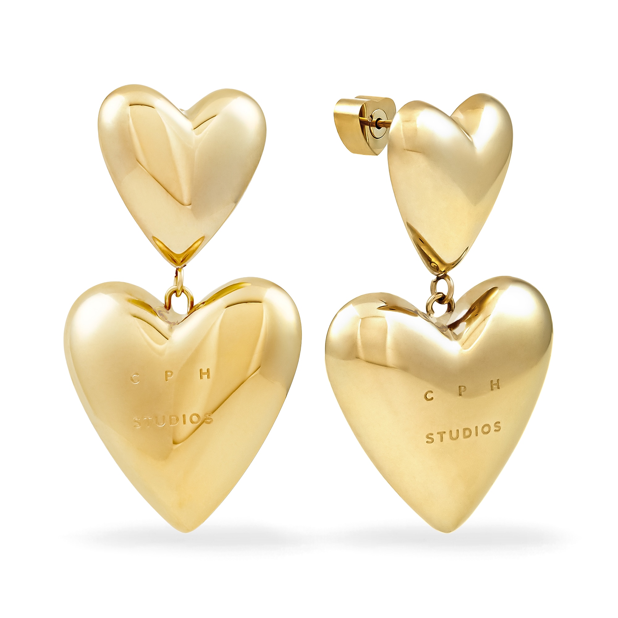 Copenhagen Studios Paar Ohrhänger »Schmuck Geschenk Edelstahl Ohrring Puffy Hearts«