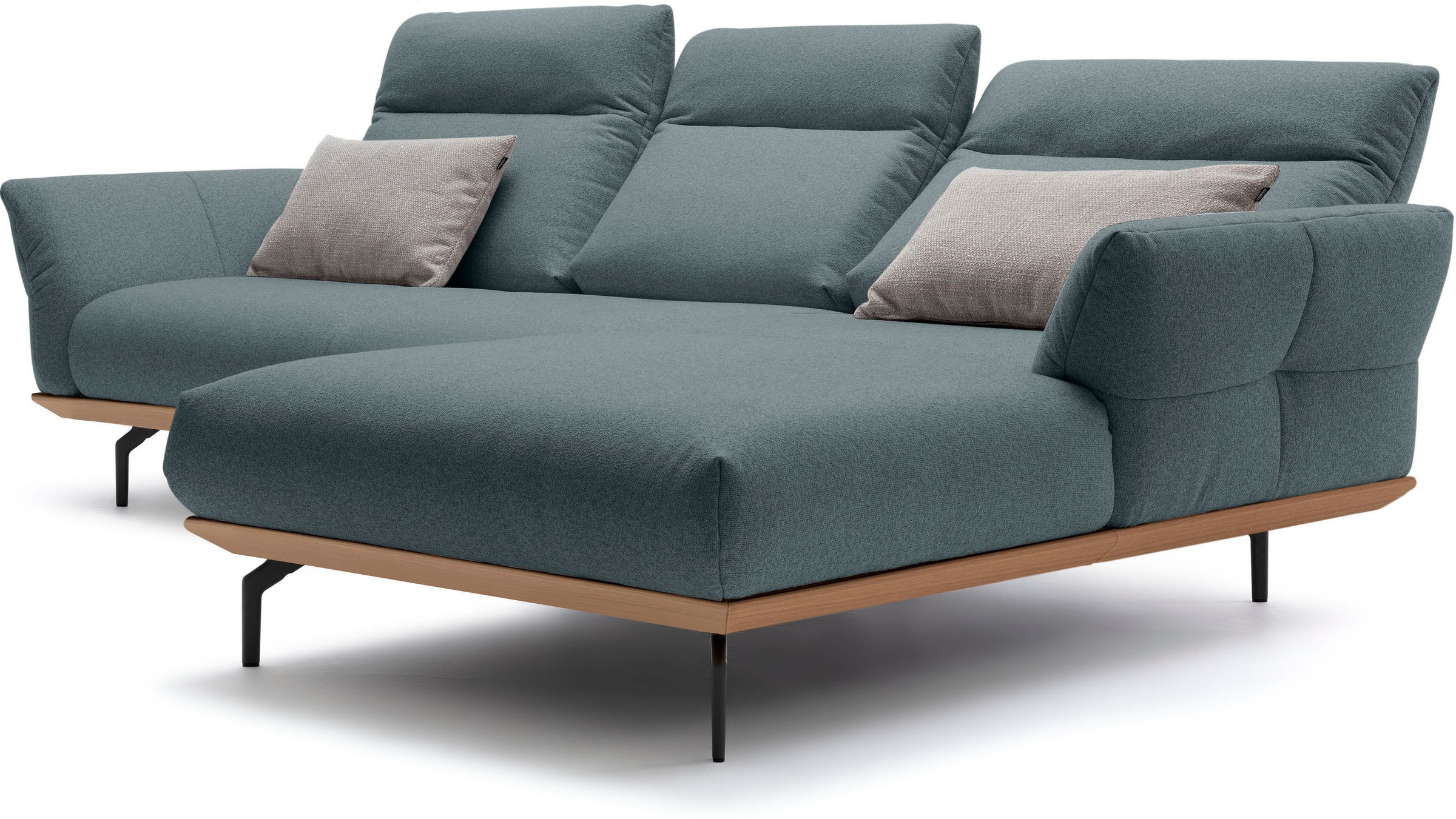 Creation BY ROLF BENZ Ecksofa »CR.460«, Sockel in Eiche, Alugussfüße in umbragrau, Breite 298 cm
