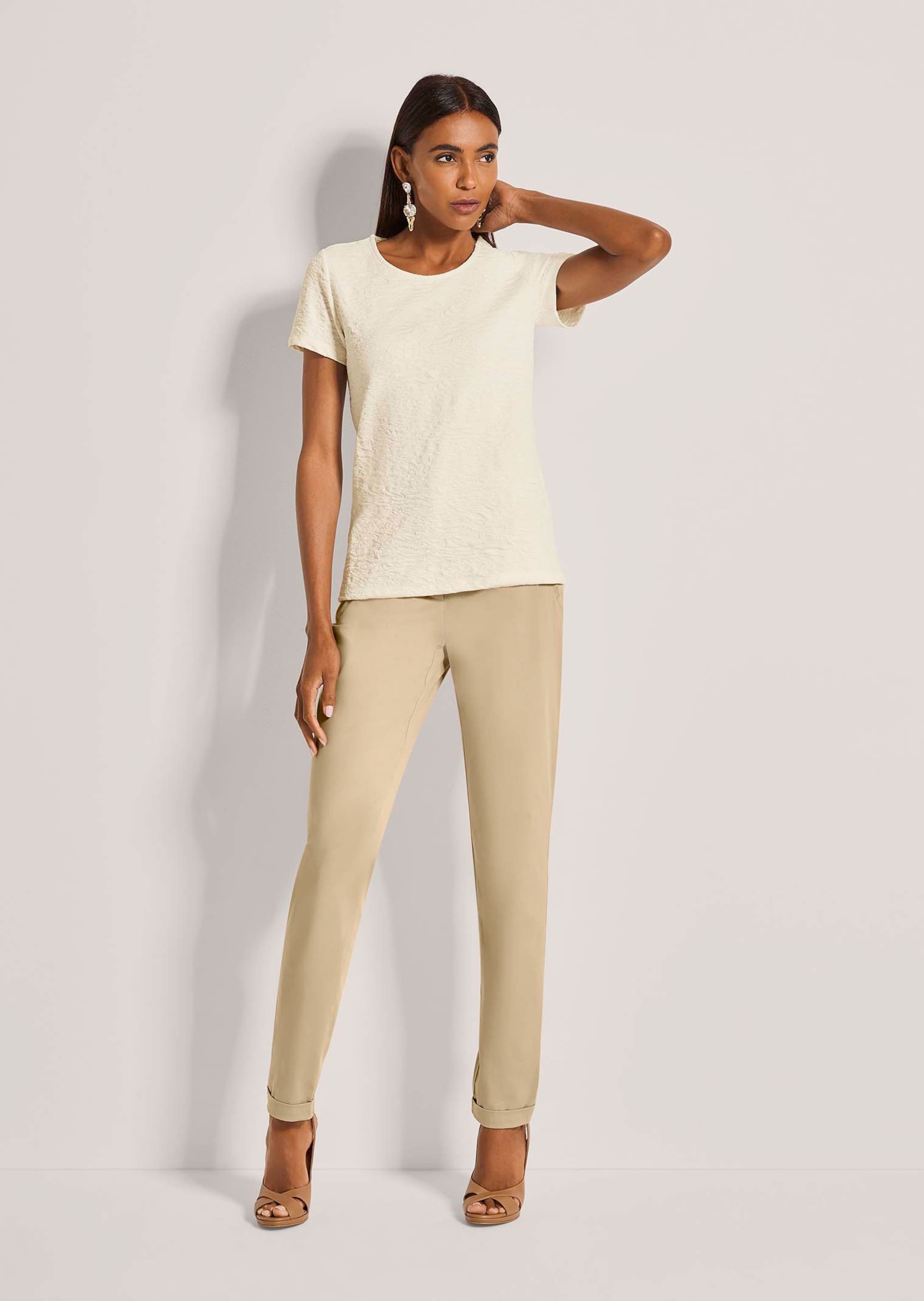 MADELEINE Kurzarmshirt »Shirt Stylisches Blusenshirt mit Rundhals« Crash-Optik