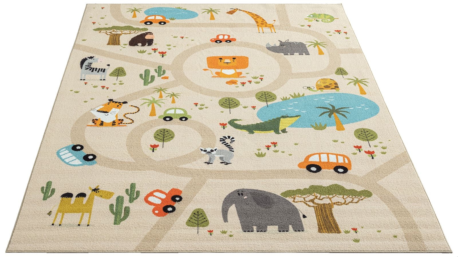 the carpet Teppich »Happy Life« rechteckig 4 mm Höhe Life Kinderzimmer Teppich Spielteppich pflegeleicht