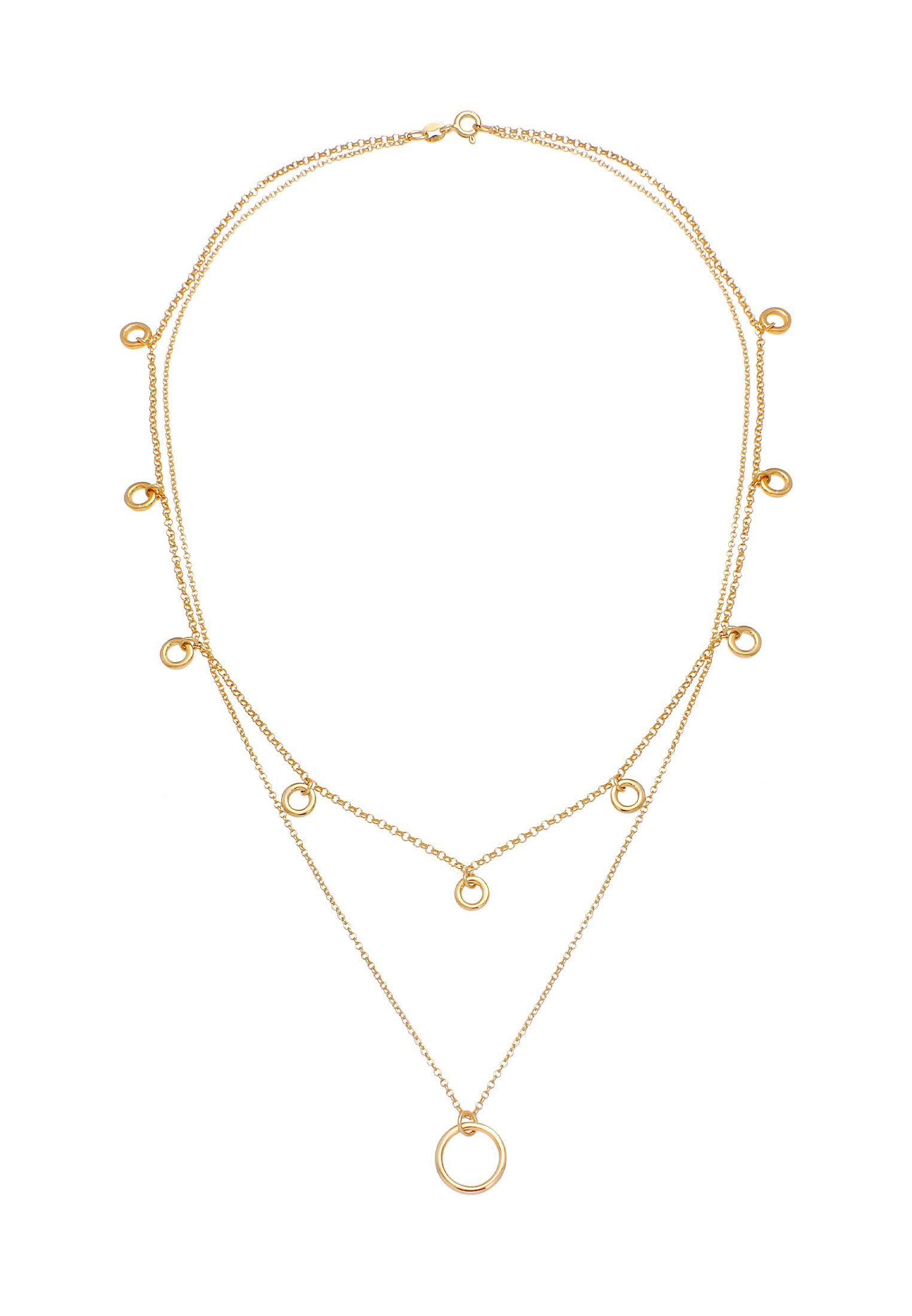 Elli Silberkette »Halskette Layering Kreis Design 925 Silber«