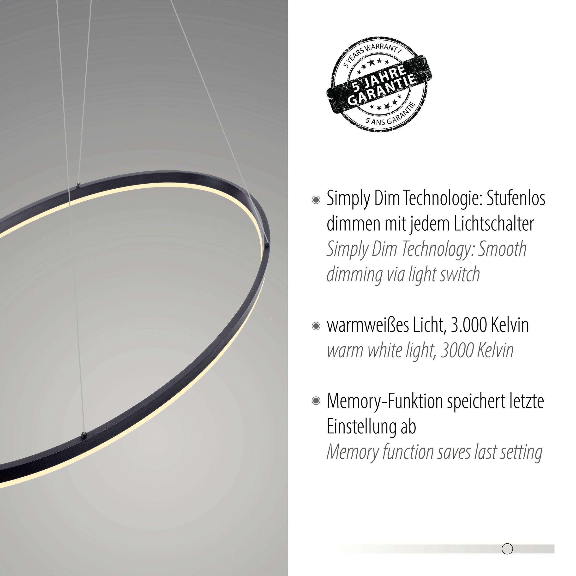 Paul Neuhaus Pendelleuchte »TITUS«, 1 flammig, Leuchtmittel LED-Board | LED fest integriert, LED, Simply Dim
