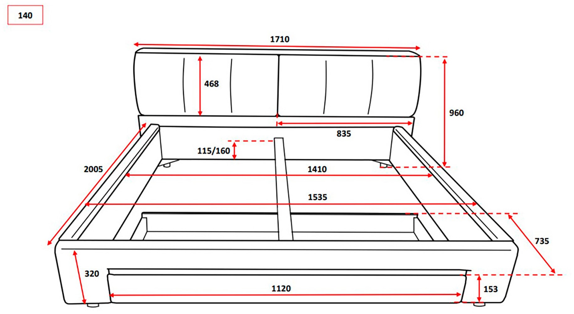 INOSIGN Polsterbett »CiTY/GiRON, Bettgestell mit Bettkasten, gepolstertes Stauraumbett«, mit Hundebett oder Stauraumschublade, Bezug Cord-oder Leinenoptik