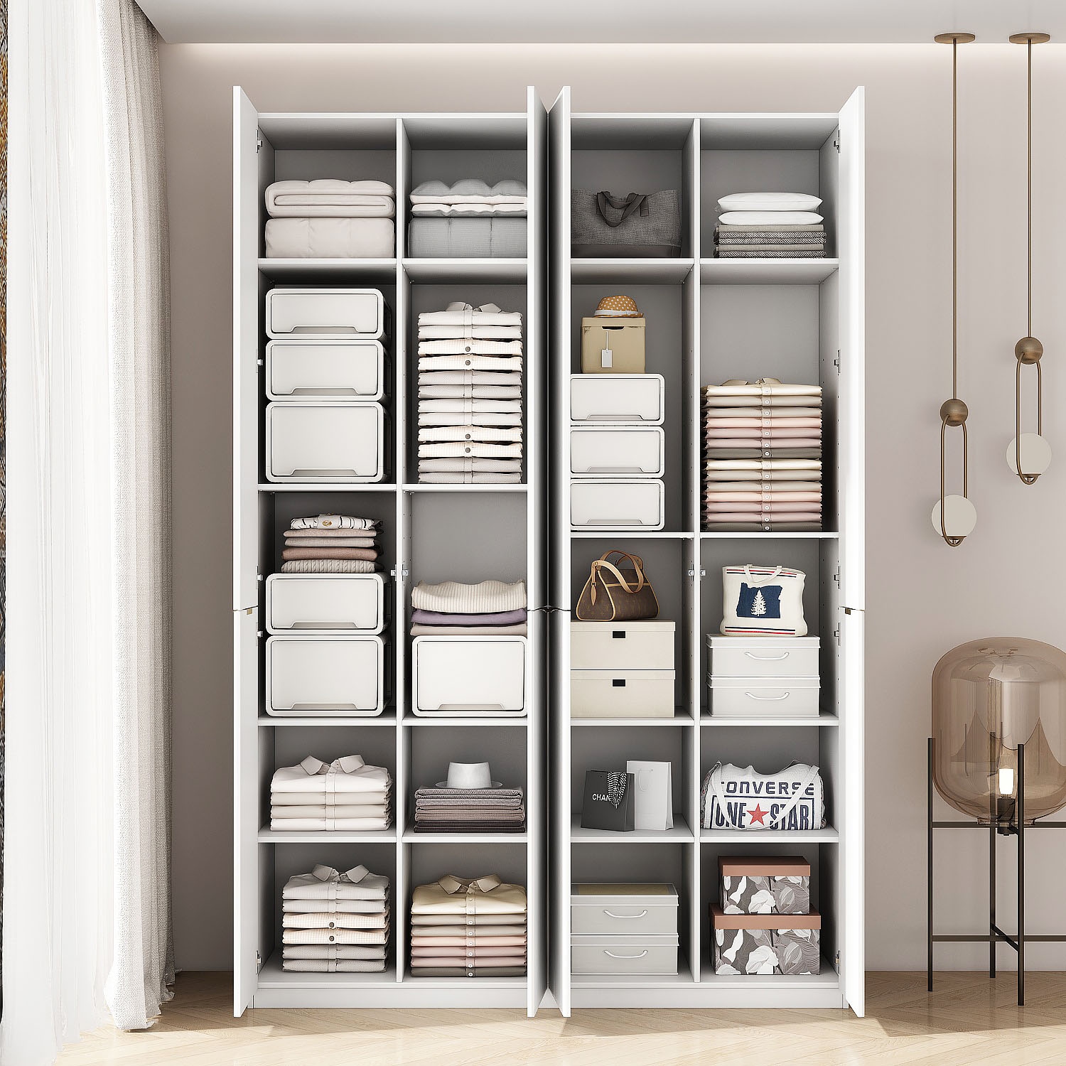 OTTO home Kleiderschrank »Jorella Schlafzimmerschrank Garderobe mit Softclose« eleganter Schlafzimmerschrank Rillendesign Trend Breite 161cm