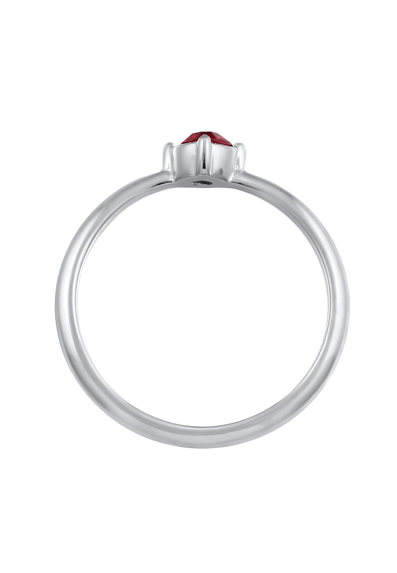 Elli Silberring »Ring Solitär Kristall Rot-Rosa Klassik 925 Silber«