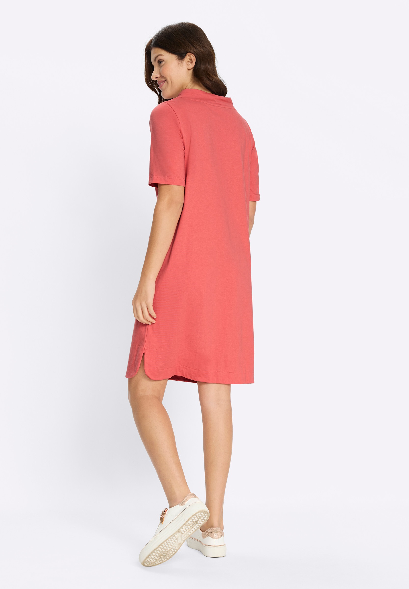 Sieh an! Jerseykleid »Jersey-Kleid Jerseykleid mit abgerundeten Seitenschlitzen« Ohne Taschen