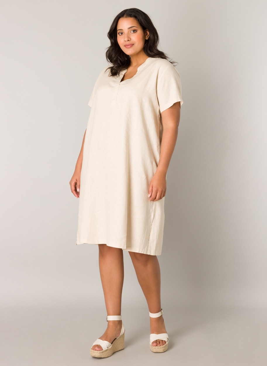 Base Level Curvy Tunikakleid »Yacinthe« Sommerkleid mit Leinen
