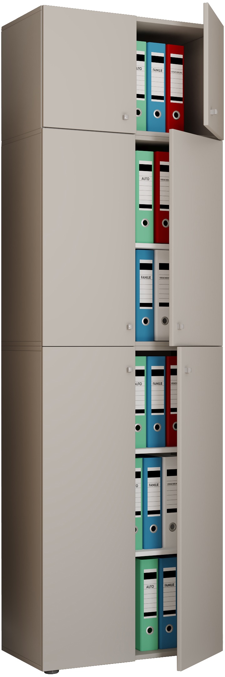 Aktenschrank VCM "XXL Büroschrank Aktenschrank Schrank Lona 5fach A", grau, B:70cm T:39cm