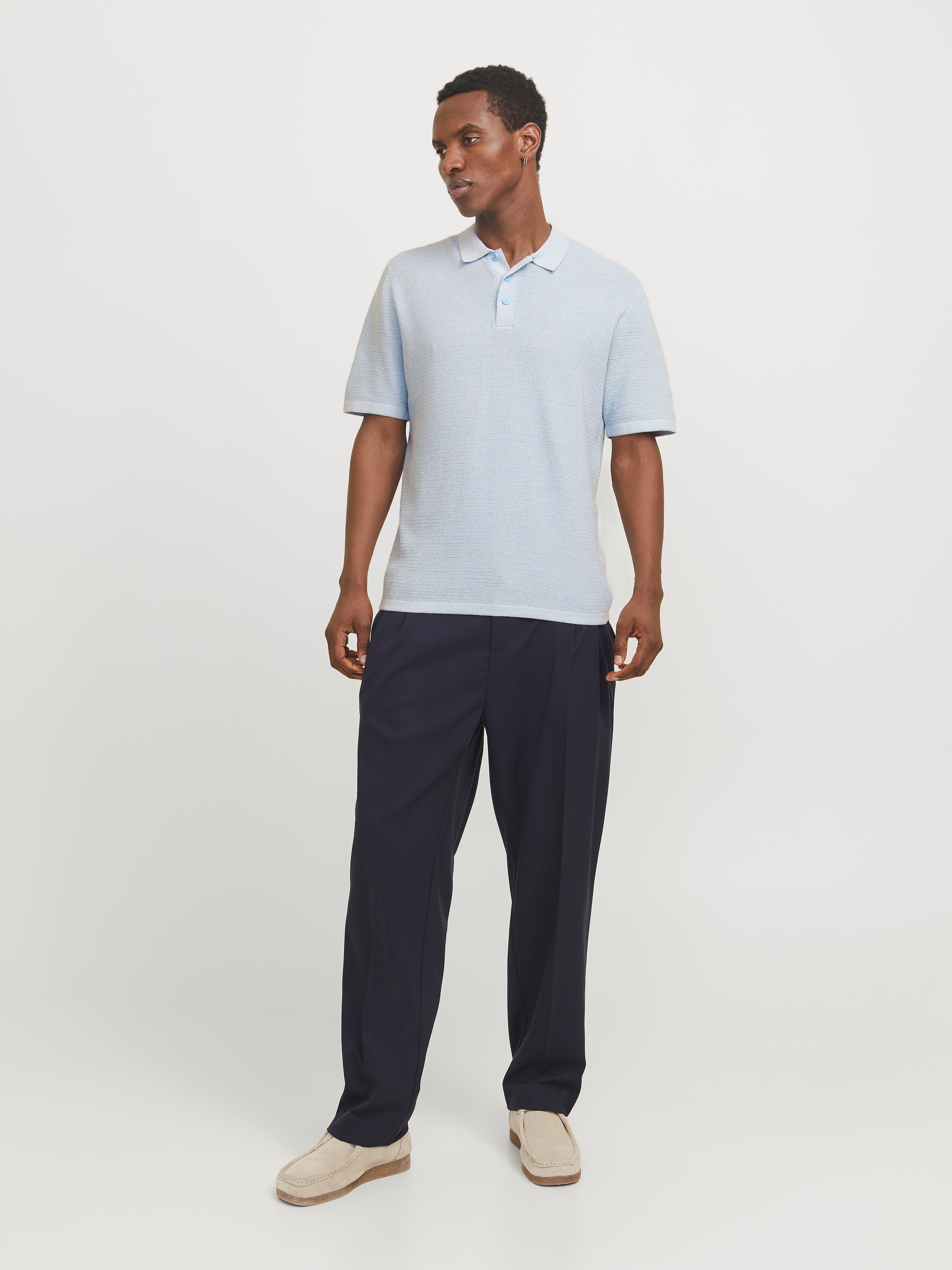 Jack & Jones Kurzarmpullover »JJEGEORGE KNIT POLO SS SN«, mit Polo Kragen
