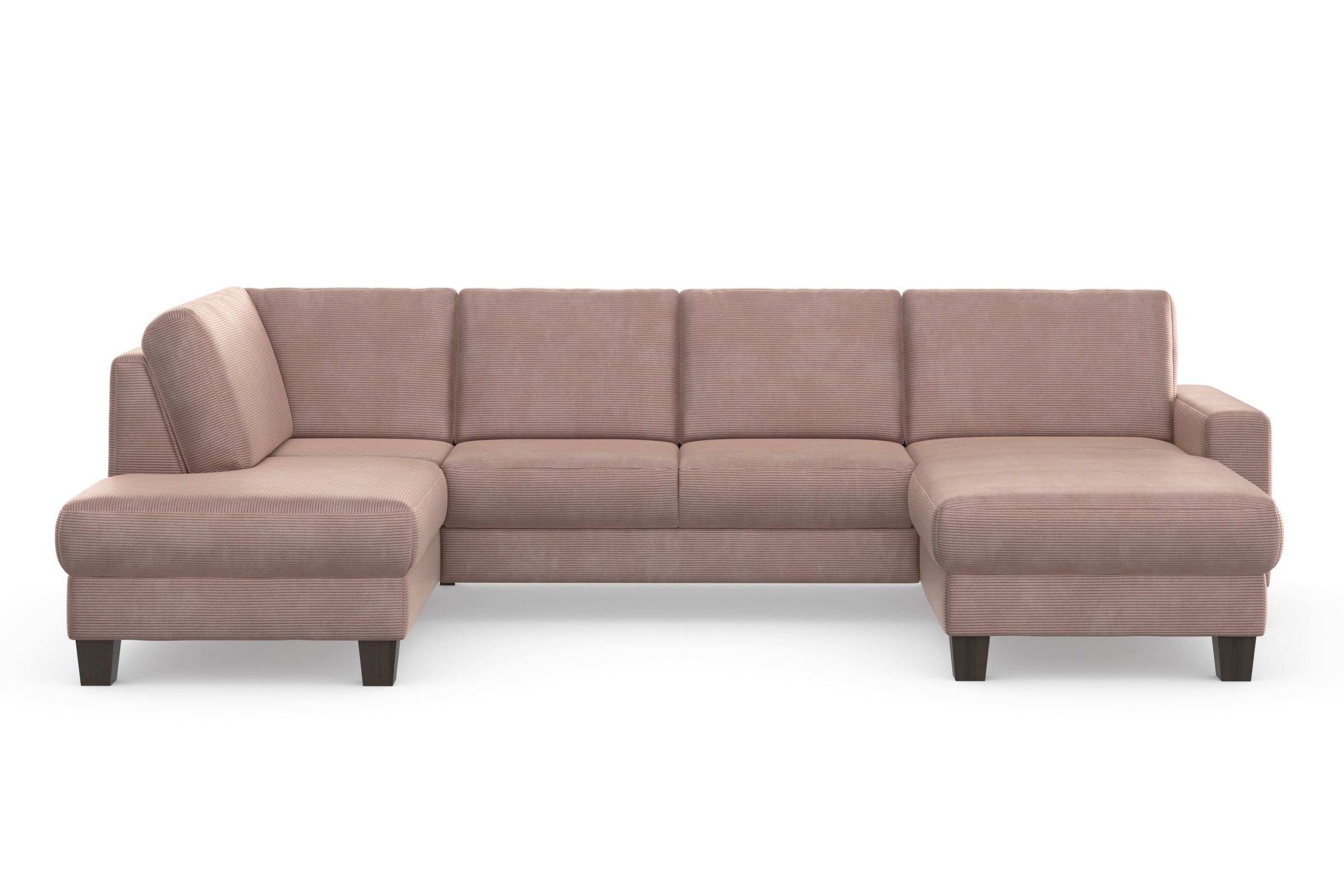 Home affaire Wohnlandschaft »Summer U-Form« mit oder ohne Bettfunktion und Bettkasten, wengefarbene Holzfüße