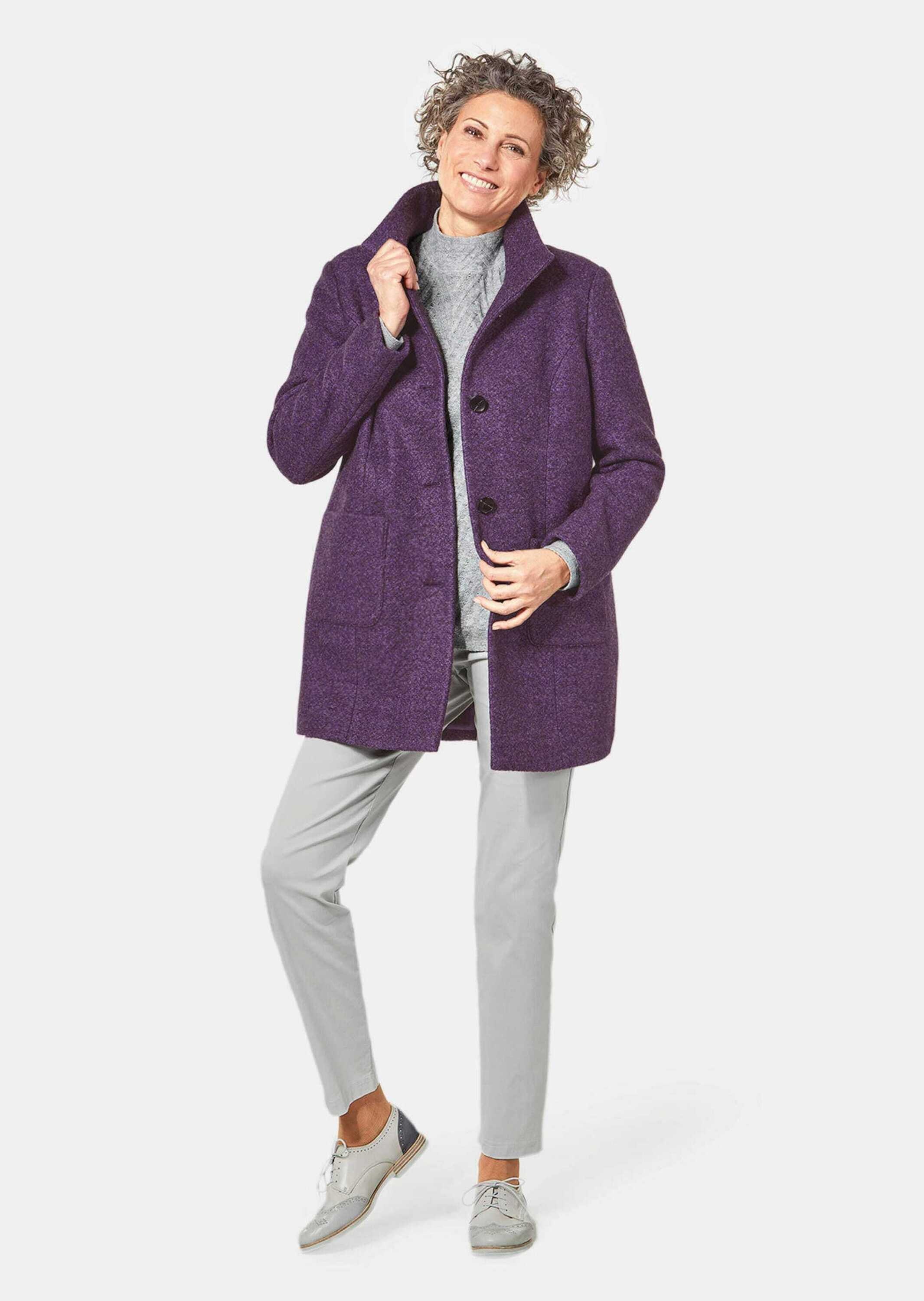 GOLDNER Langmantel »Kurzgröße Flauschiger Wollmantel in moderner Optik«