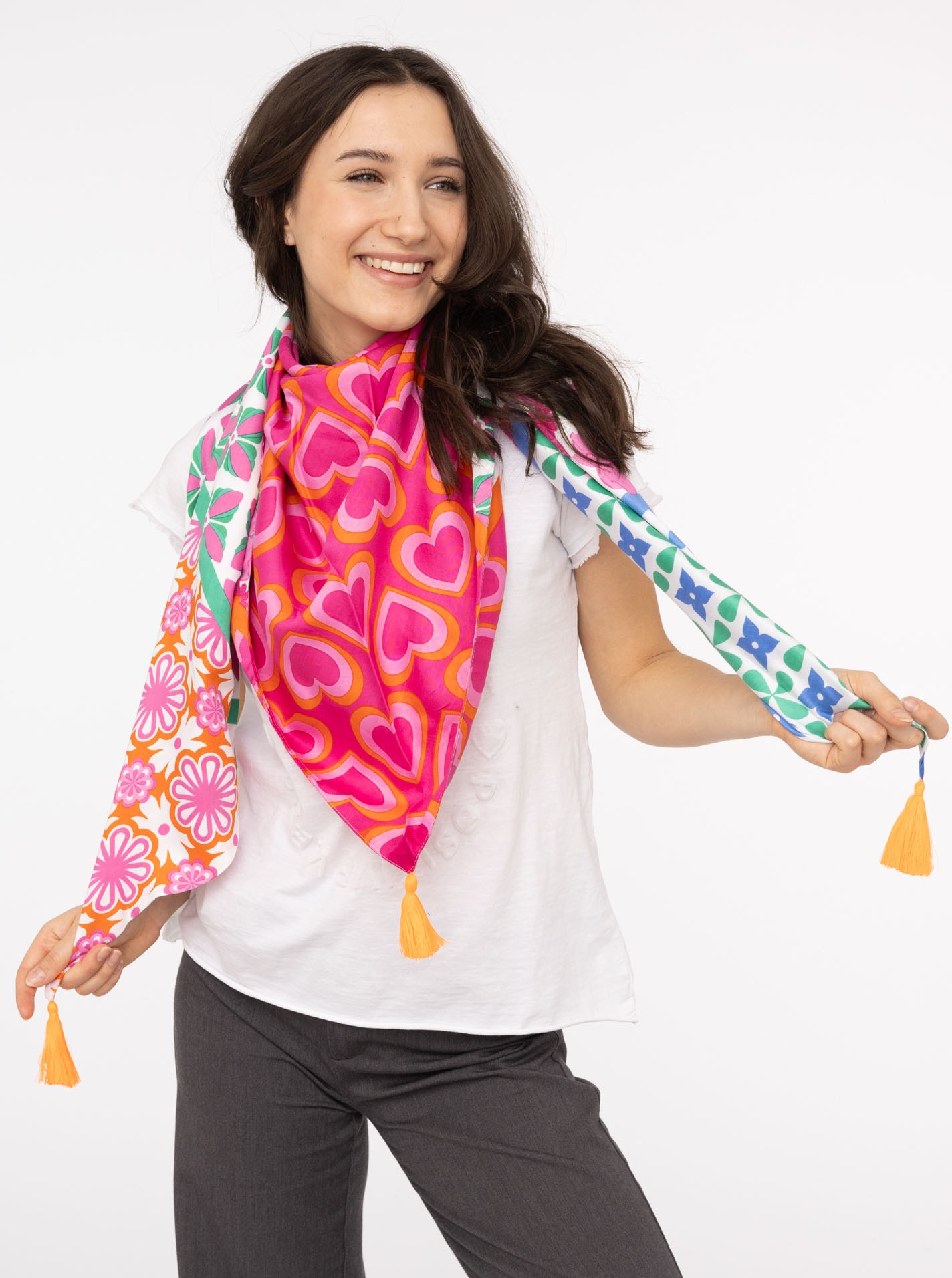 Zwillingsherz Dreieckstuch »"Liebervoller Mix"« Mit Tasseln