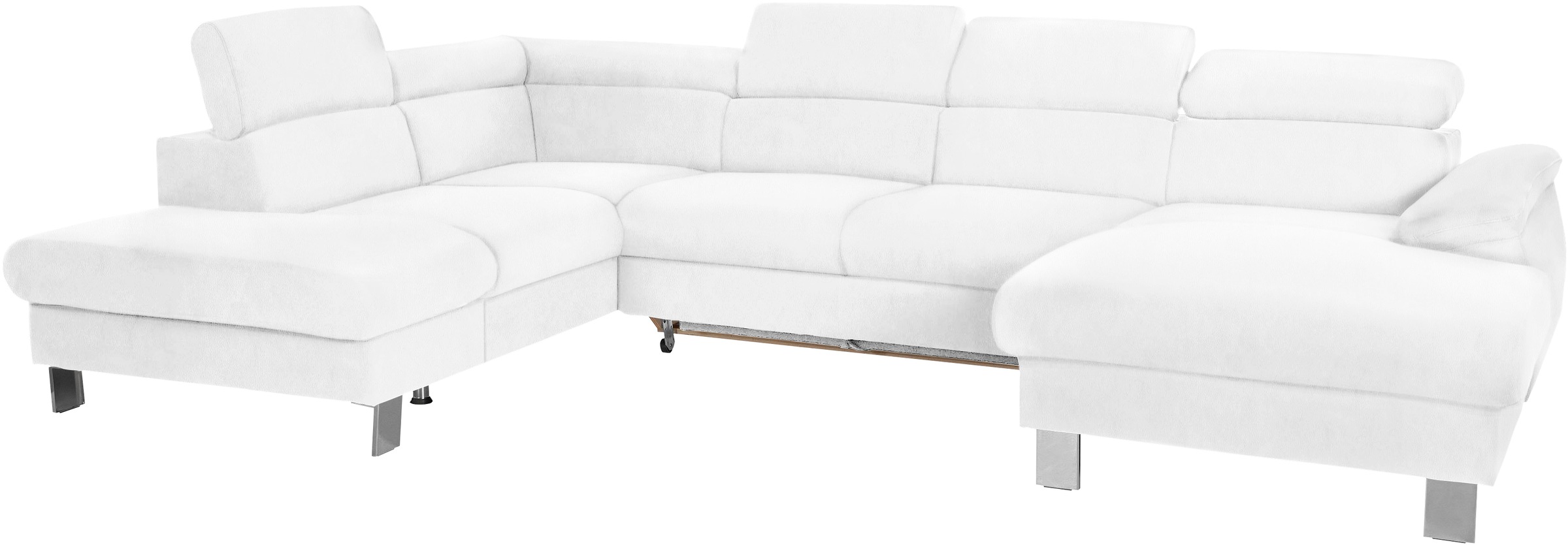 COTTA Wohnlandschaft »Komaris U-Form, B: 320 cm«, mit Kopfteilverstellung, optional Bettfunktion, Bettkasten & Licht
