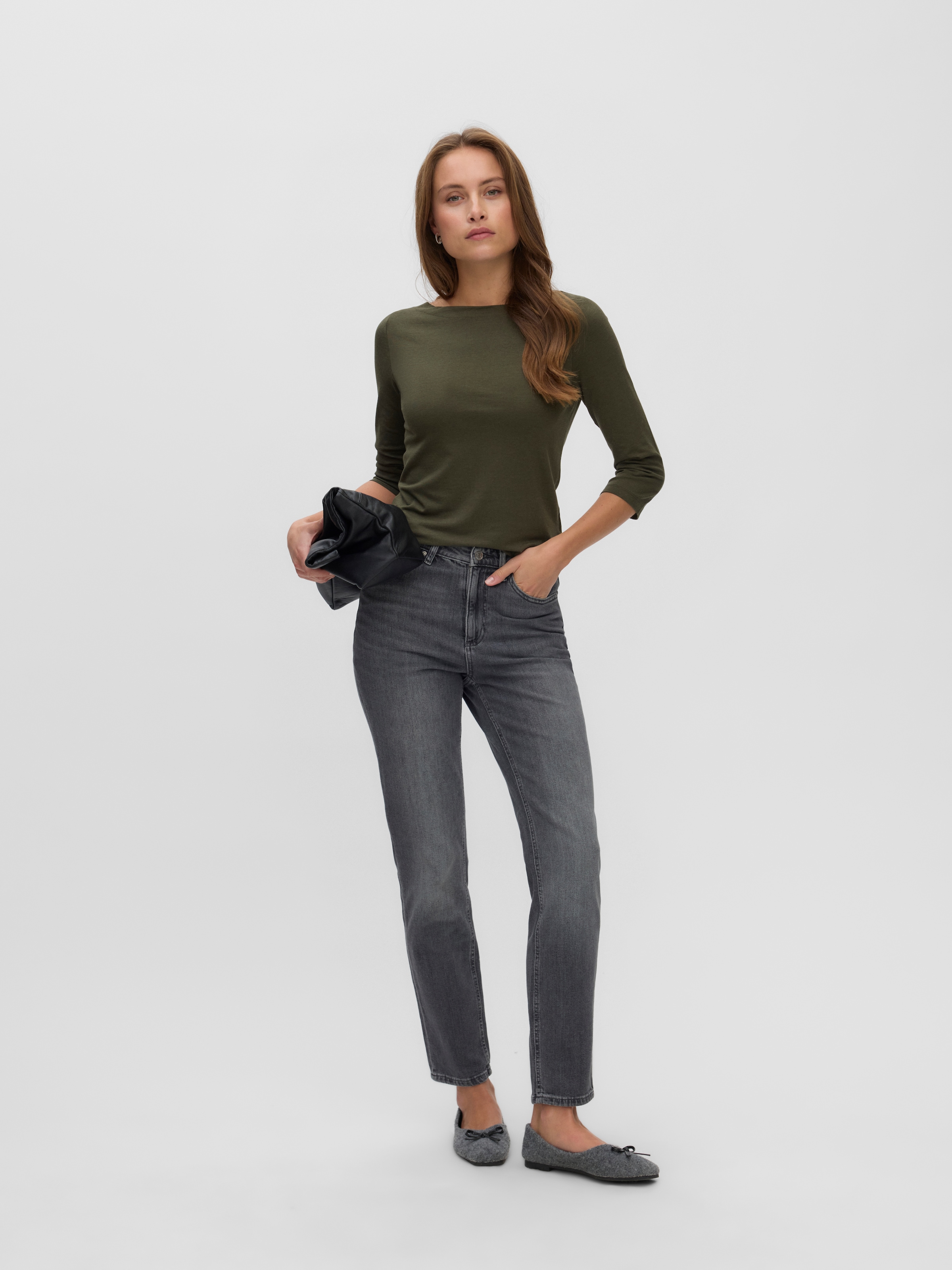Vero Moda Mom-Jeans »VMNICKIE HR MOM JEANS BLACK MIX NOOS« Baumwollmischung, high waist, loose fit
