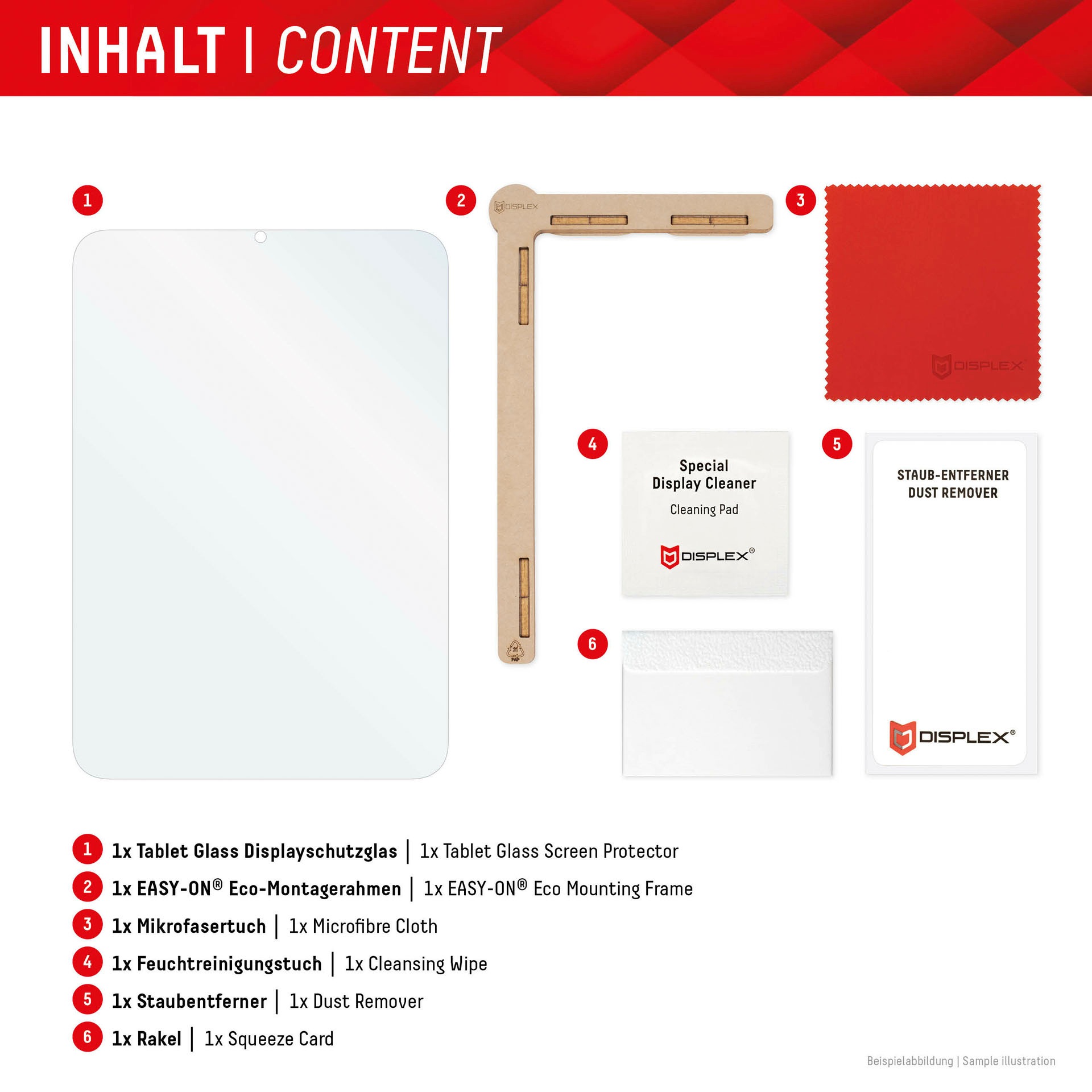 Displex Displayschutzfolie »Tablet Glass«, für Apple iPad Pro 11" (2024), Displayschutz, Bildschirmschutz, kratz & stoßfest, einfaches Anbringen