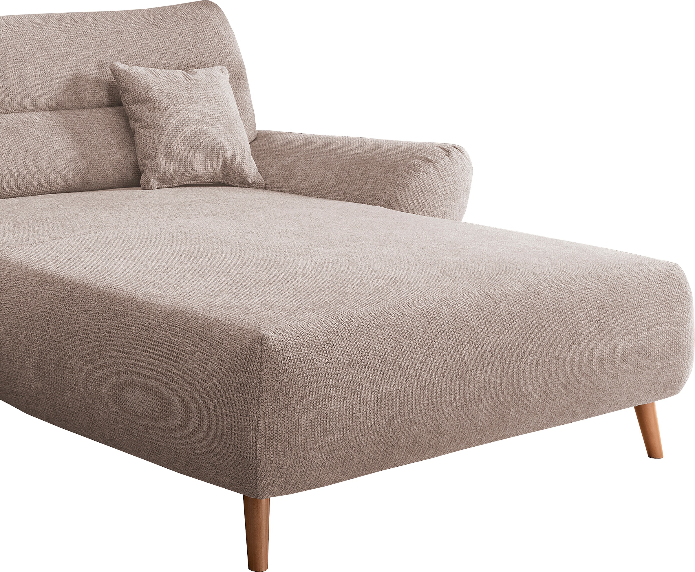 INOSIGN Ecksofa »Drago, elegant und zeitlos, komfortabel, Holzfuß, L-Form«, frei im Raum stellbar, inkl. 2 Zierkissen
