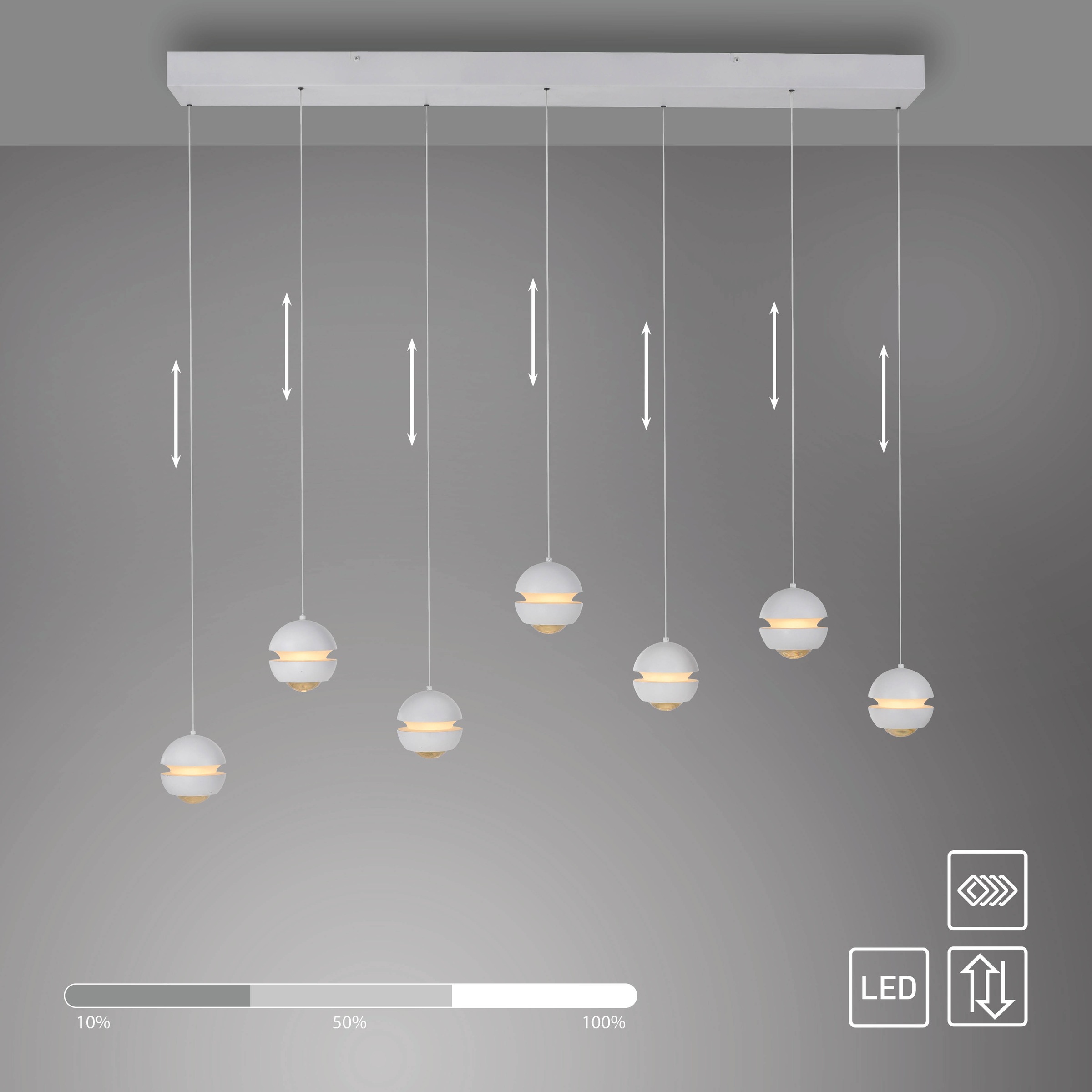 SCHÖNER WOHNEN-Kollektion LED Pendelleuchte »LINI« LED-Board 1 Stk. Warmweiß SCHÖNER WOHNEN Kollektion, 3-Stufen Dimmer, Comfort-Lift
