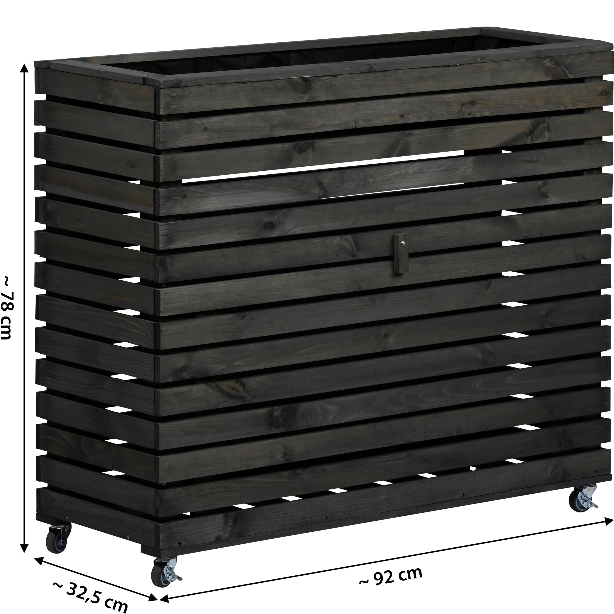 dobar Hochbeet »"Rolla" Gr. XL, Anthrazit« ca. 92 x 32,5 x 78 cm (L x B x H) groß und ca. 14,6 kg