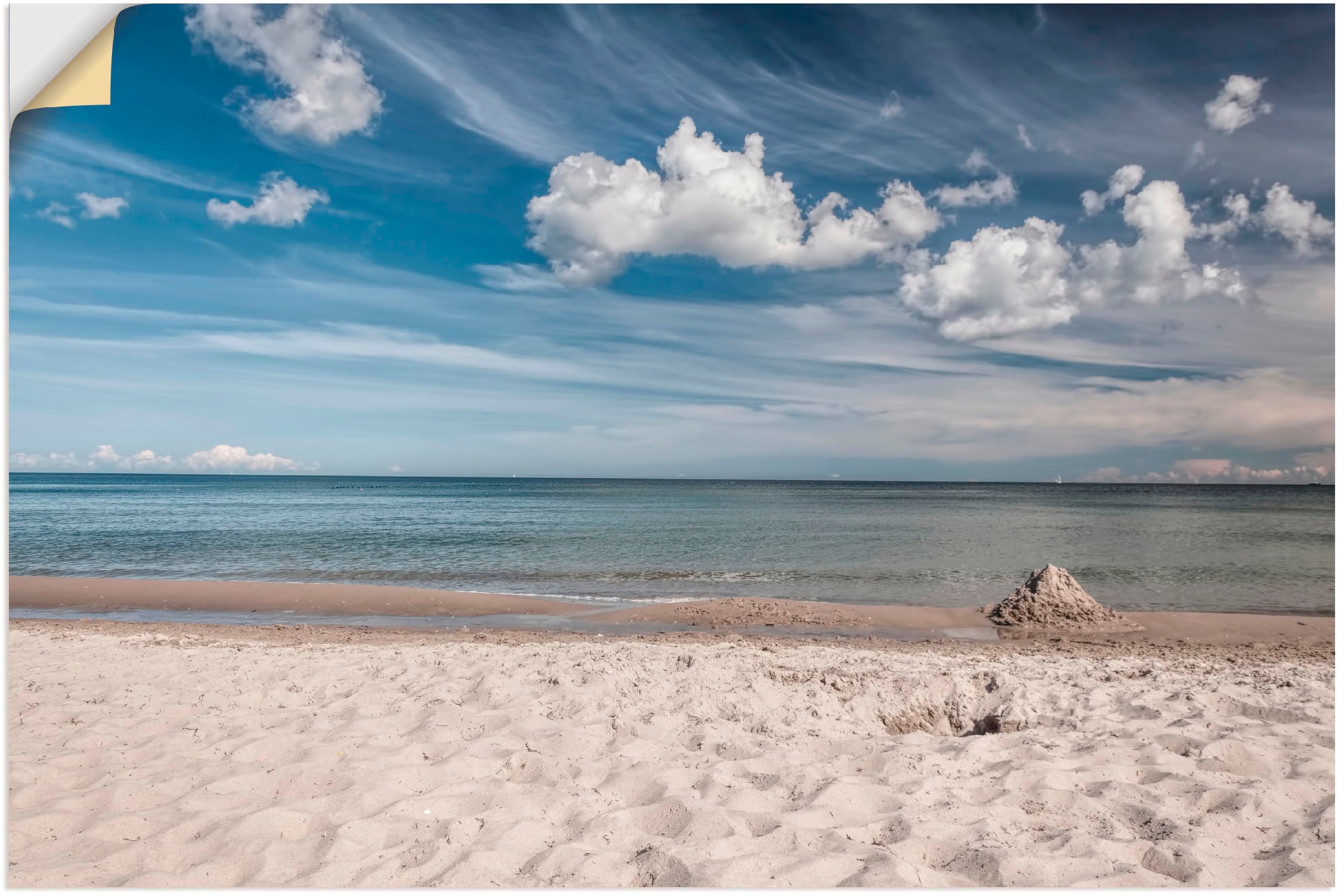 Artland Wandbild »Einsamer Strand«, Strand, (1 St.), in vielen Größen & Produktarten - Alubild / Outdoorbild für den Außenbereich, Leinwandbild, Poster, Wandaufkleber / Wandtattoo auch für Badezimmer geeignet