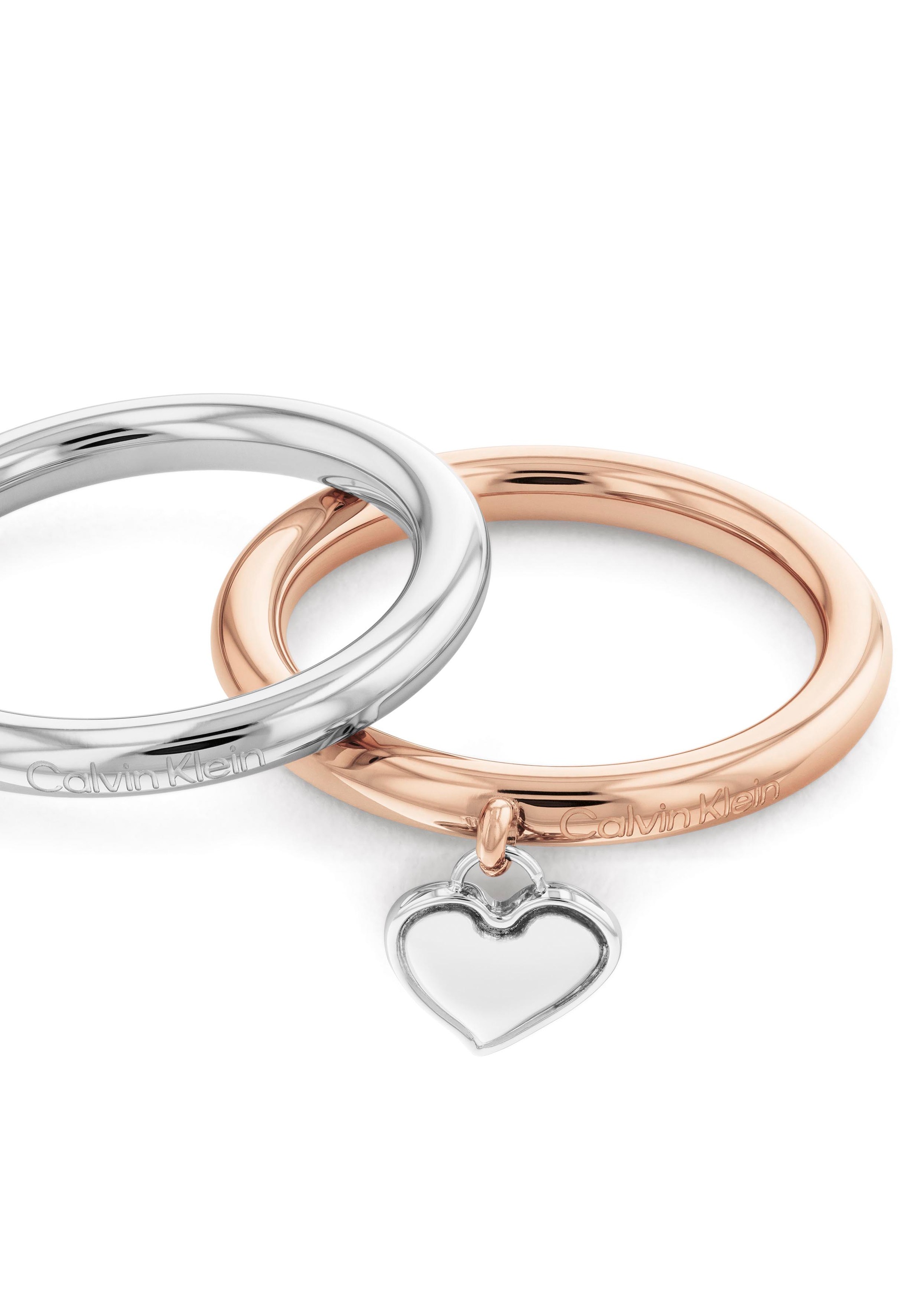 Calvin Klein Ring-Set »Multipack Schmuck Edelstahl Fingerringe Ringset Damenringe«, (Set, 2 tlg.)