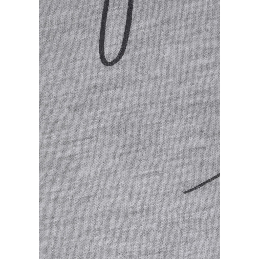 Arizona Pyjama, (2 tlg.), mit kontrastfarbenen Ärmeln und Schrift Print